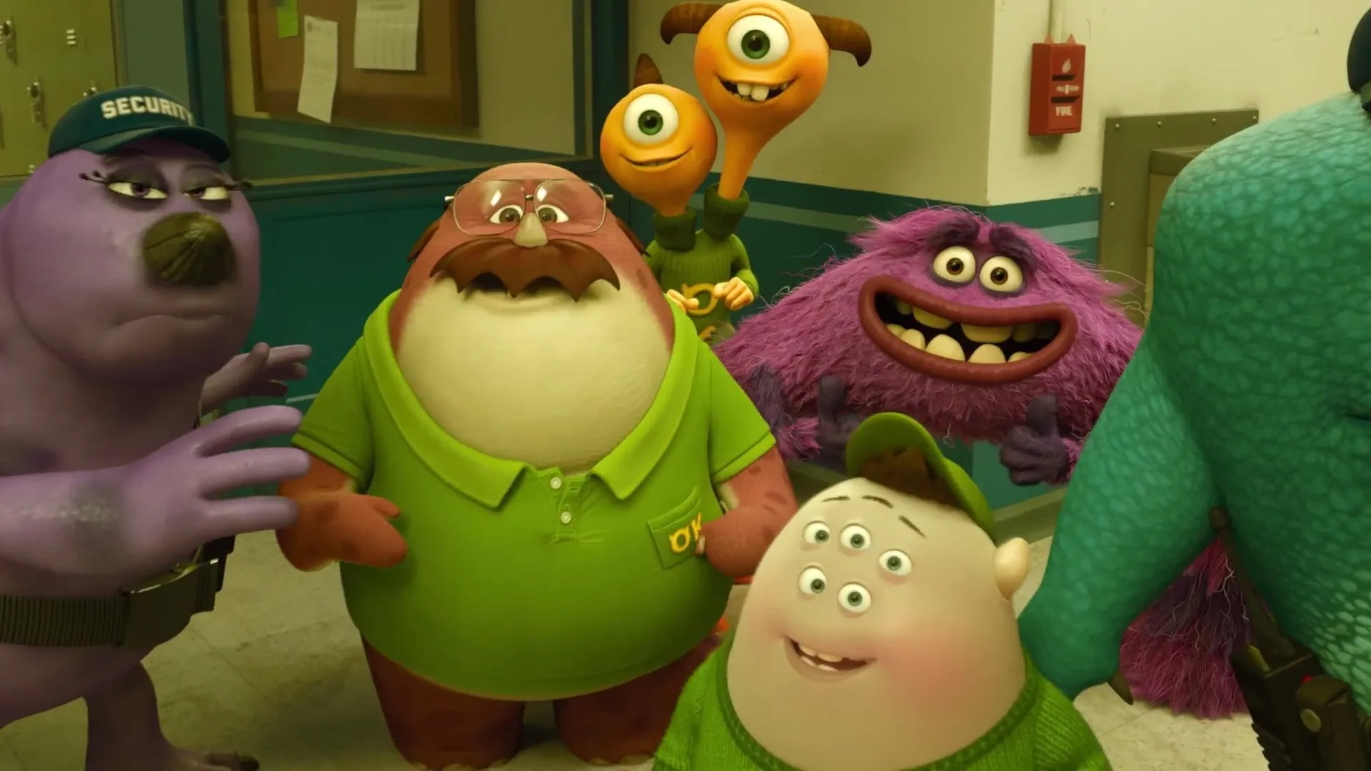 David Foley, Sean Hayes, Charlie Day, Joel Murray, and Peter Sohn in Monsters University (2013)