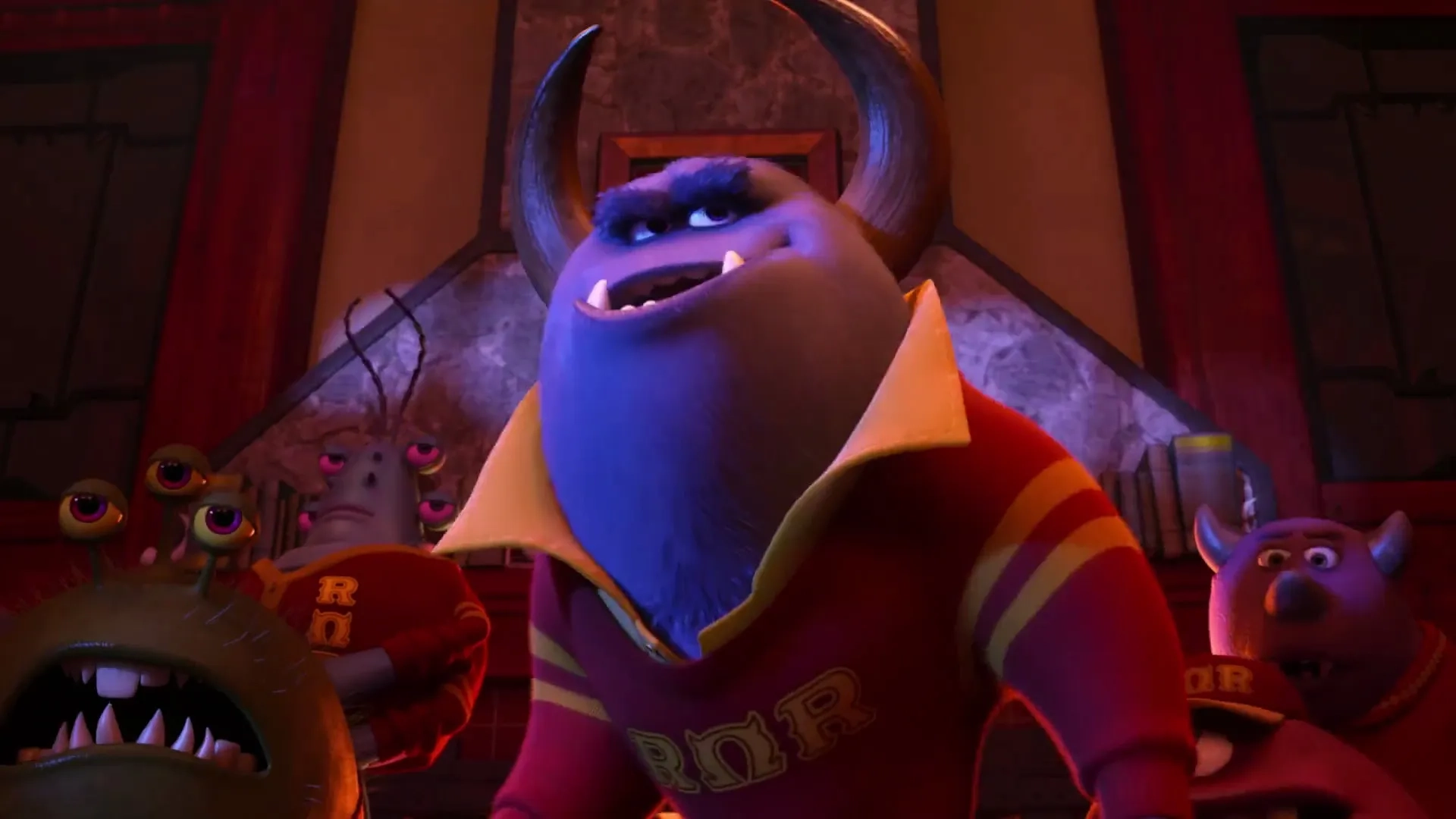 Nathan Fillion, Jess Harnell, and Bobby Moynihan in Monsters University (2013)