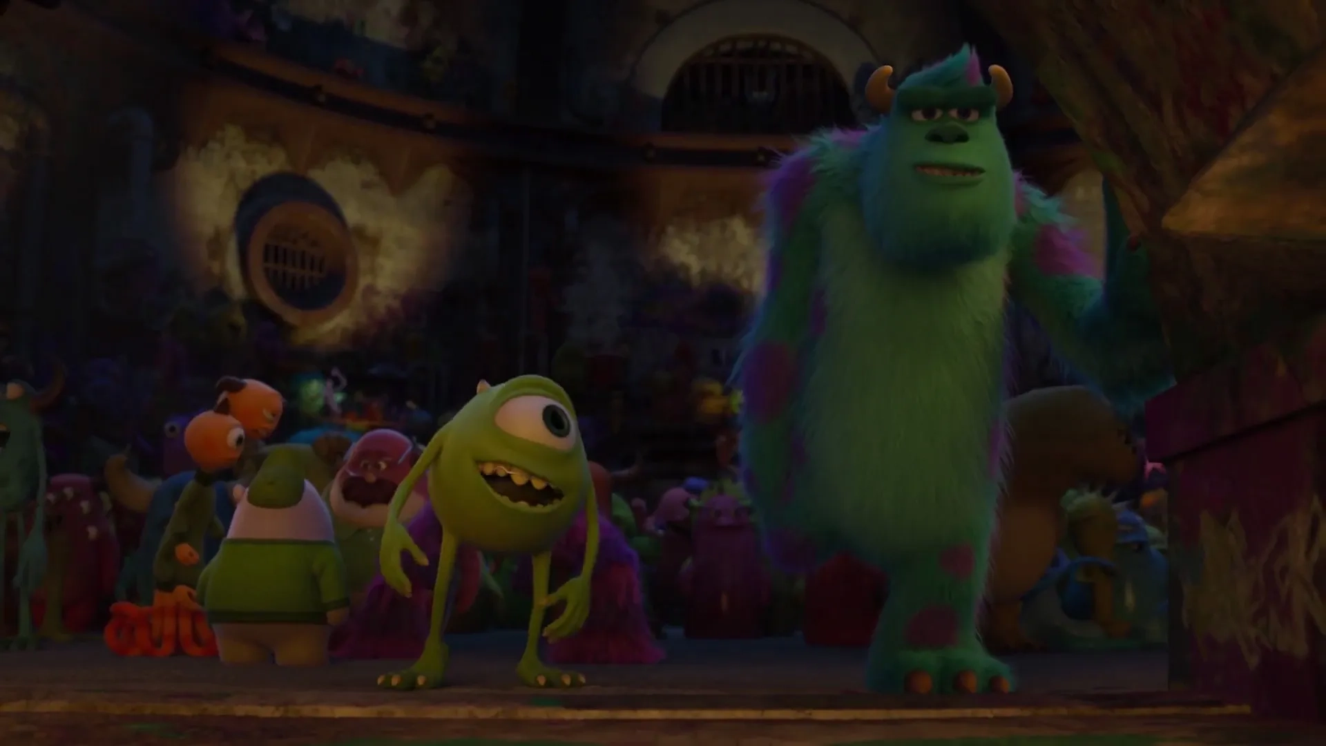 Billy Crystal, John Goodman, David Foley, Sean Hayes, Charlie Day, Joel Murray, and Peter Sohn in Monsters University (2013)