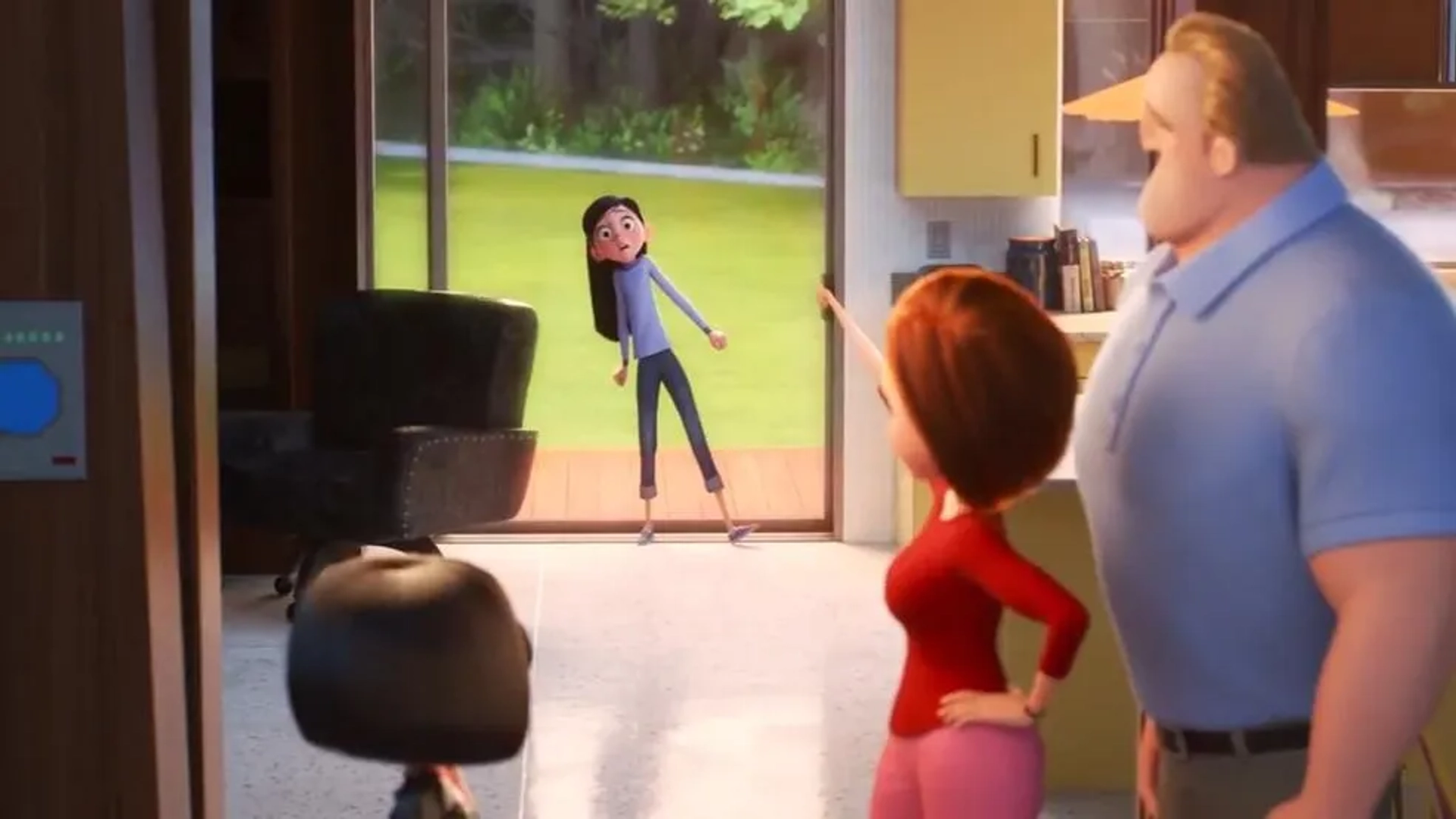 Holly Hunter, Craig T. Nelson, Brad Bird, and Sarah Vowell in Incredibles 2 (2018)