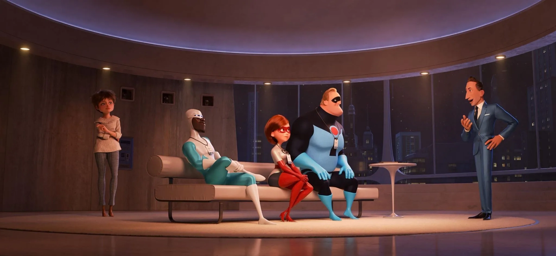 Samuel L. Jackson, Holly Hunter, Catherine Keener, Craig T. Nelson, and Bob Odenkirk in Incredibles 2 (2018)