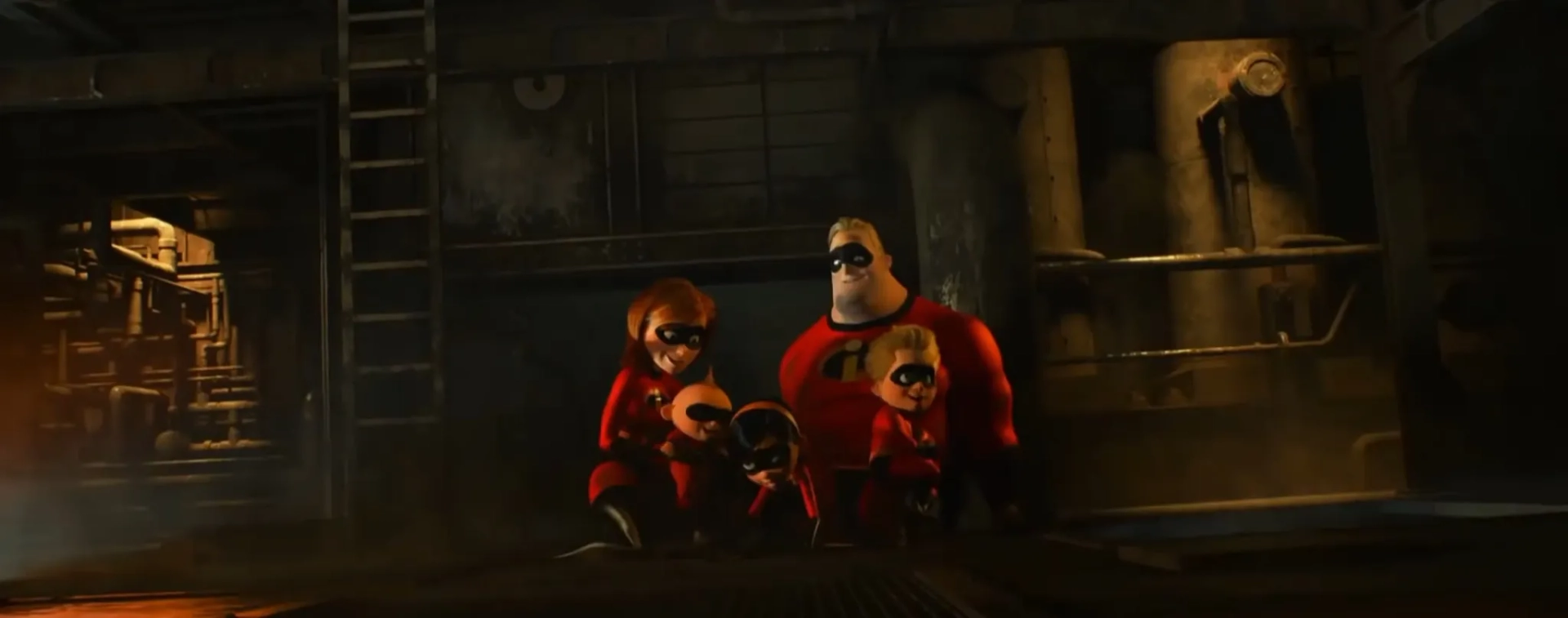 Holly Hunter, Craig T. Nelson, Sarah Vowell, and Huck Milner in Incredibles 2 (2018)