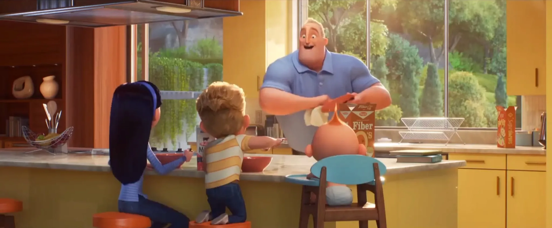 Craig T. Nelson, Sarah Vowell, and Huck Milner in Incredibles 2 (2018)