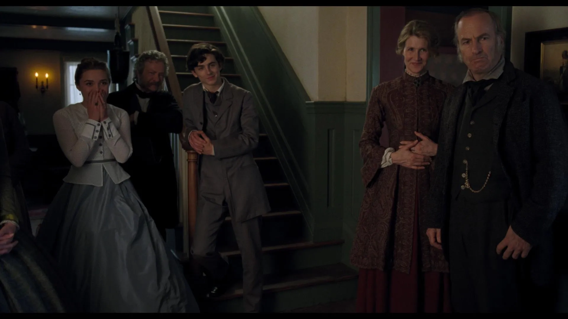 Laura Dern, Bob Odenkirk, Timothée Chalamet, and Florence Pugh in Little Women (2019)