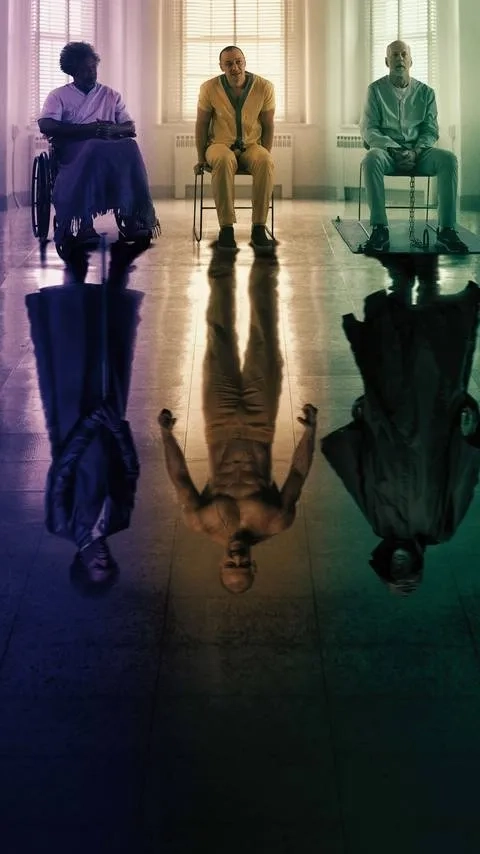 Samuel L. Jackson, Bruce Willis, and James McAvoy in Glass (2019)