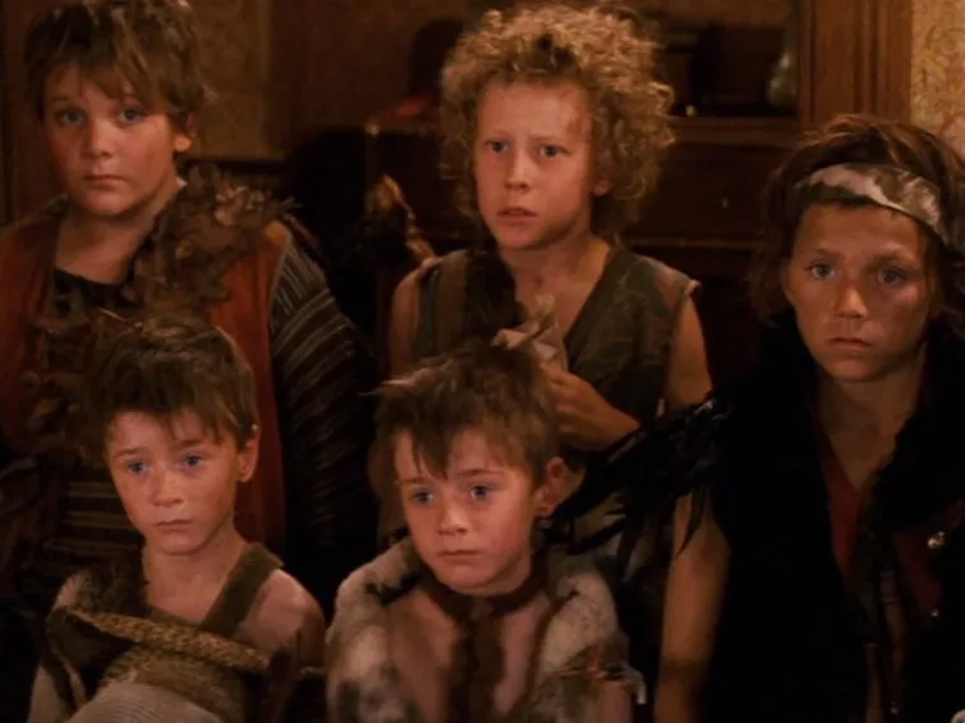 Harry Eden, George MacKay, Rupert Simonian, Lachlan Gooch, and Patrick Gooch in Peter Pan (2003)