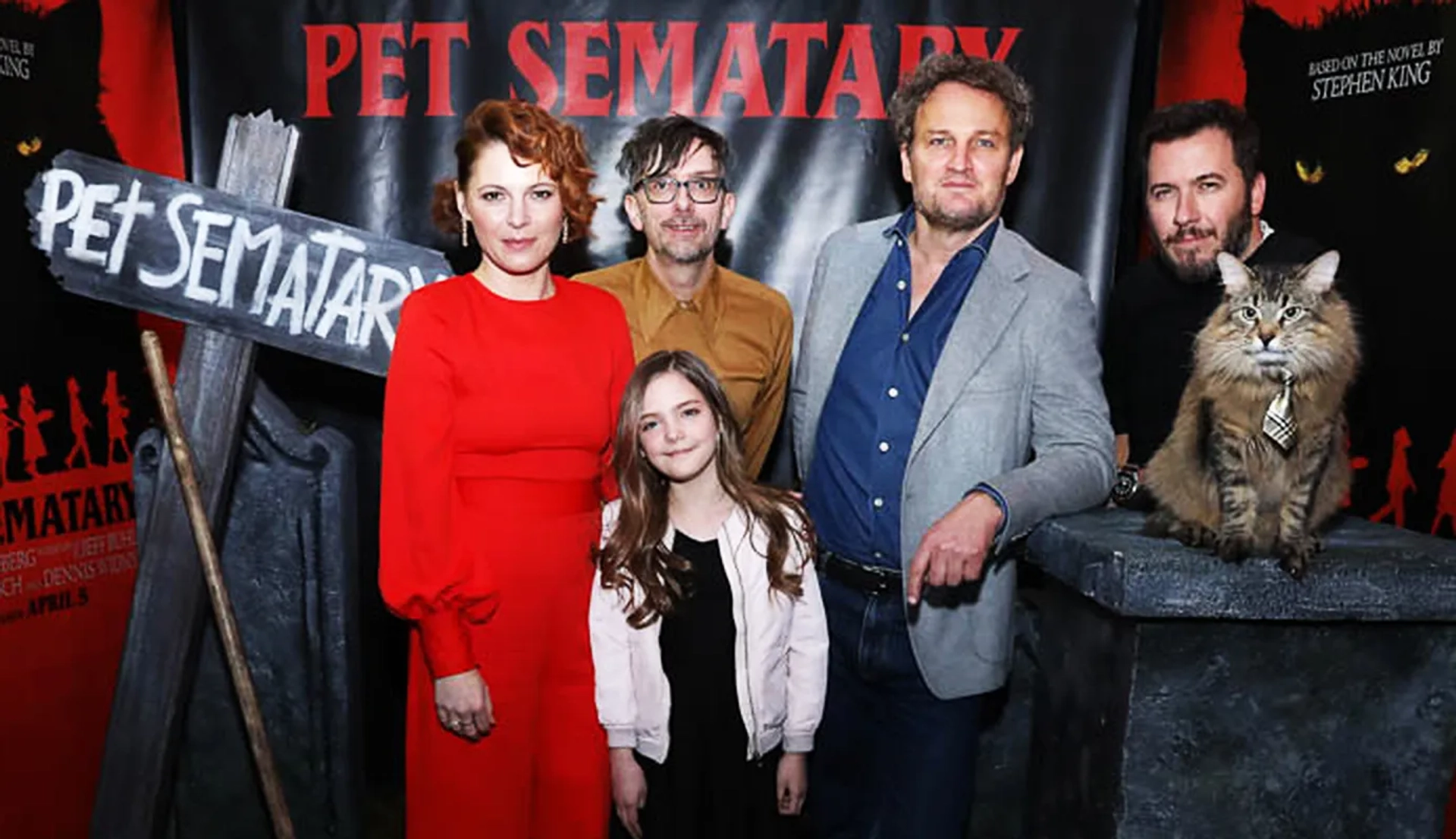 Jason Clarke, Amy Seimetz, Dennis Widmyer, Kevin Kölsch, and Jeté Laurence at an event for Pet Sematary (2019)