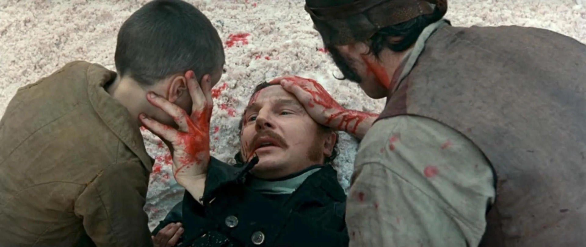 Daniel Day-Lewis, Liam Neeson, and Cian McCormack in Gangs of New York (2002)