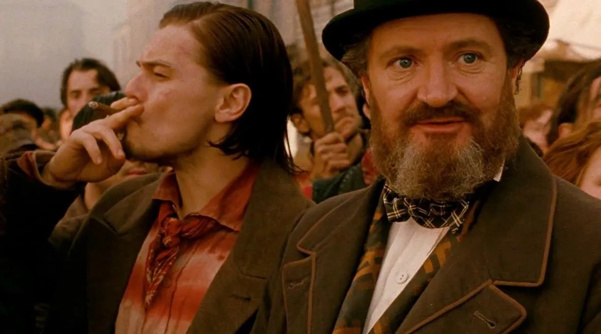 Leonardo DiCaprio and Jim Broadbent in Gangs of New York (2002)