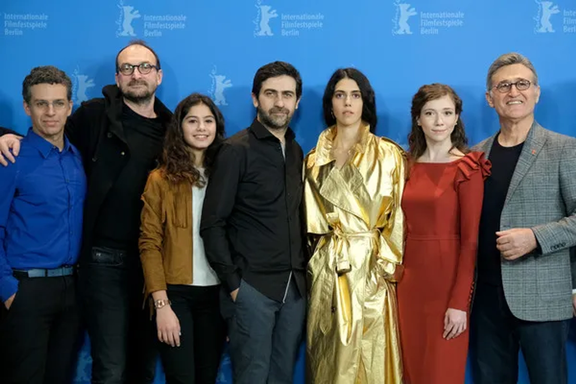 Helin Kandemir, Emin Alper, Kubilay Tunçer, Ece Yüksel, Cemre Ebuzziya, and Müfit Kayacan at an event for A Tale of Three Sisters (2019)