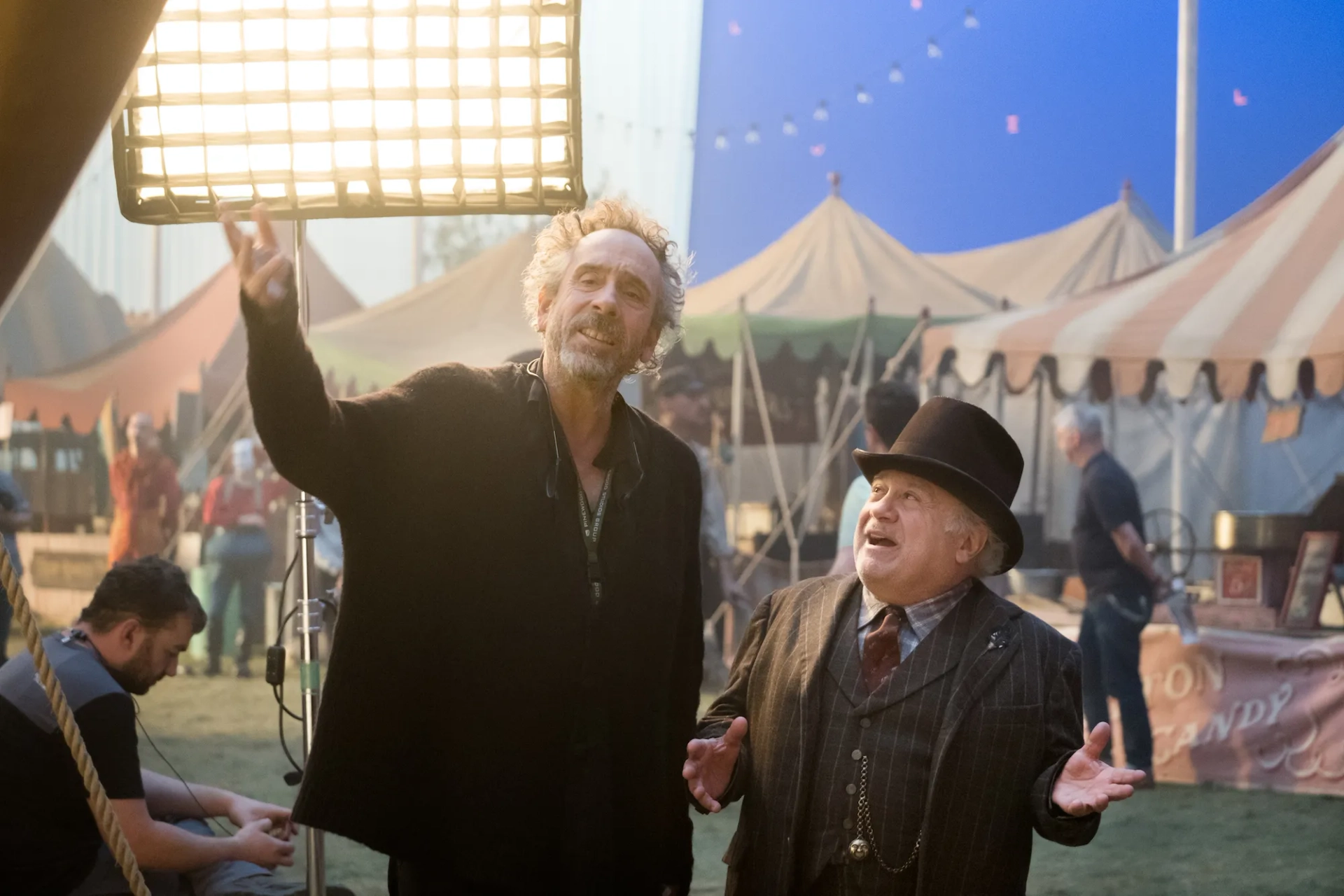 Tim Burton and Danny DeVito in Dumbo (2019)