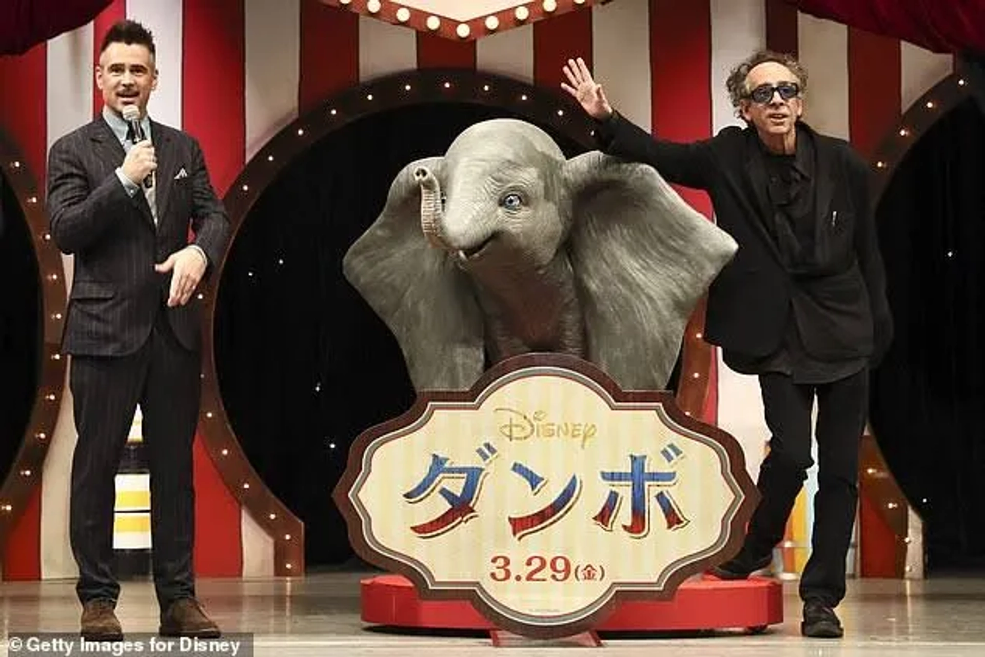 Tim Burton and Colin Farrell at an event for Dumbo (2019)