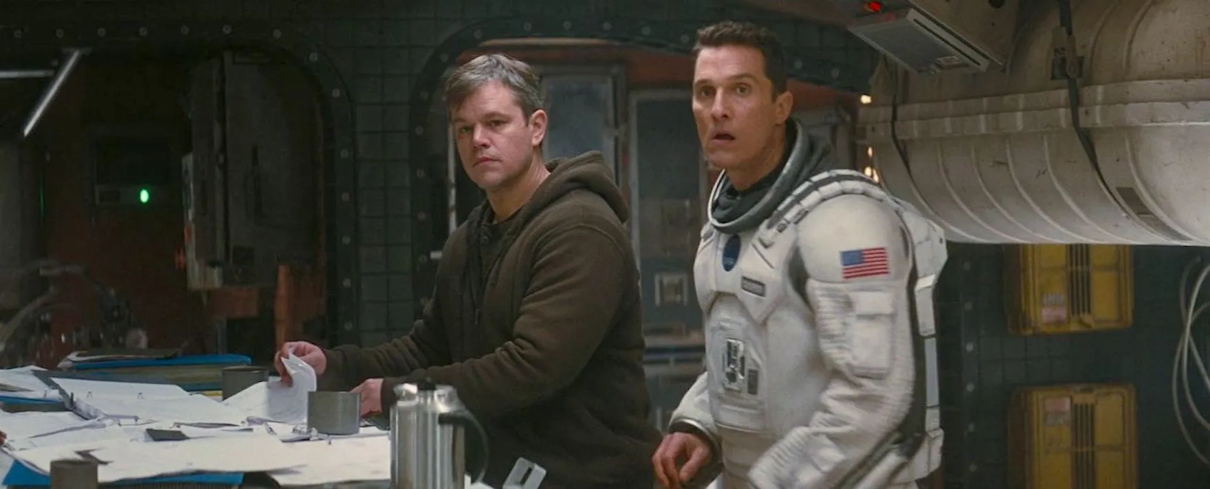 Matthew McConaughey and Matt Damon in Interstellar (2014)