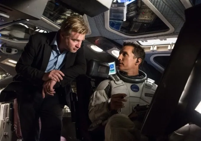 Matthew McConaughey and Christopher Nolan in Interstellar (2014)