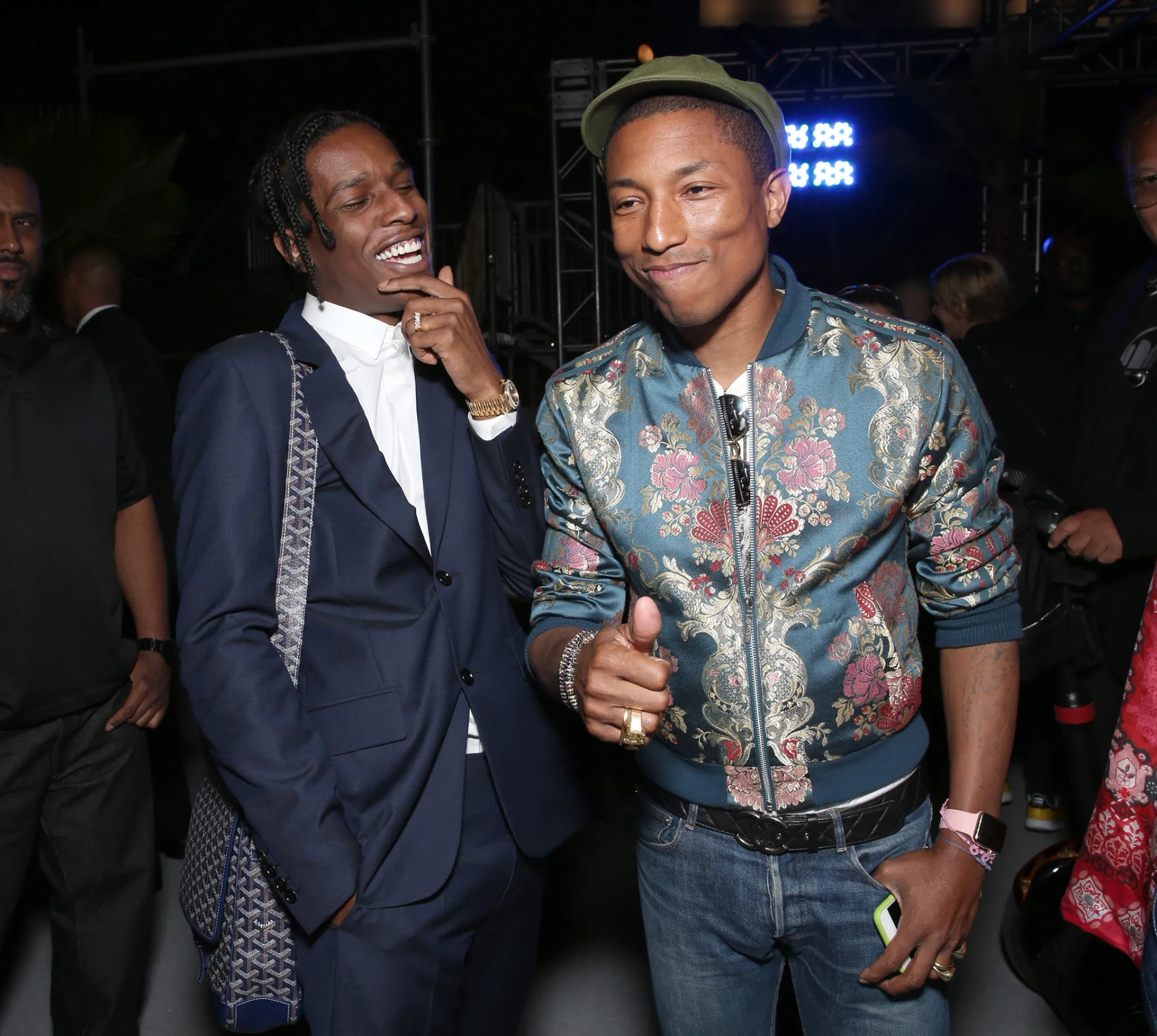 Pharrell Williams and A$AP Rocky at an event for Dope (2015)