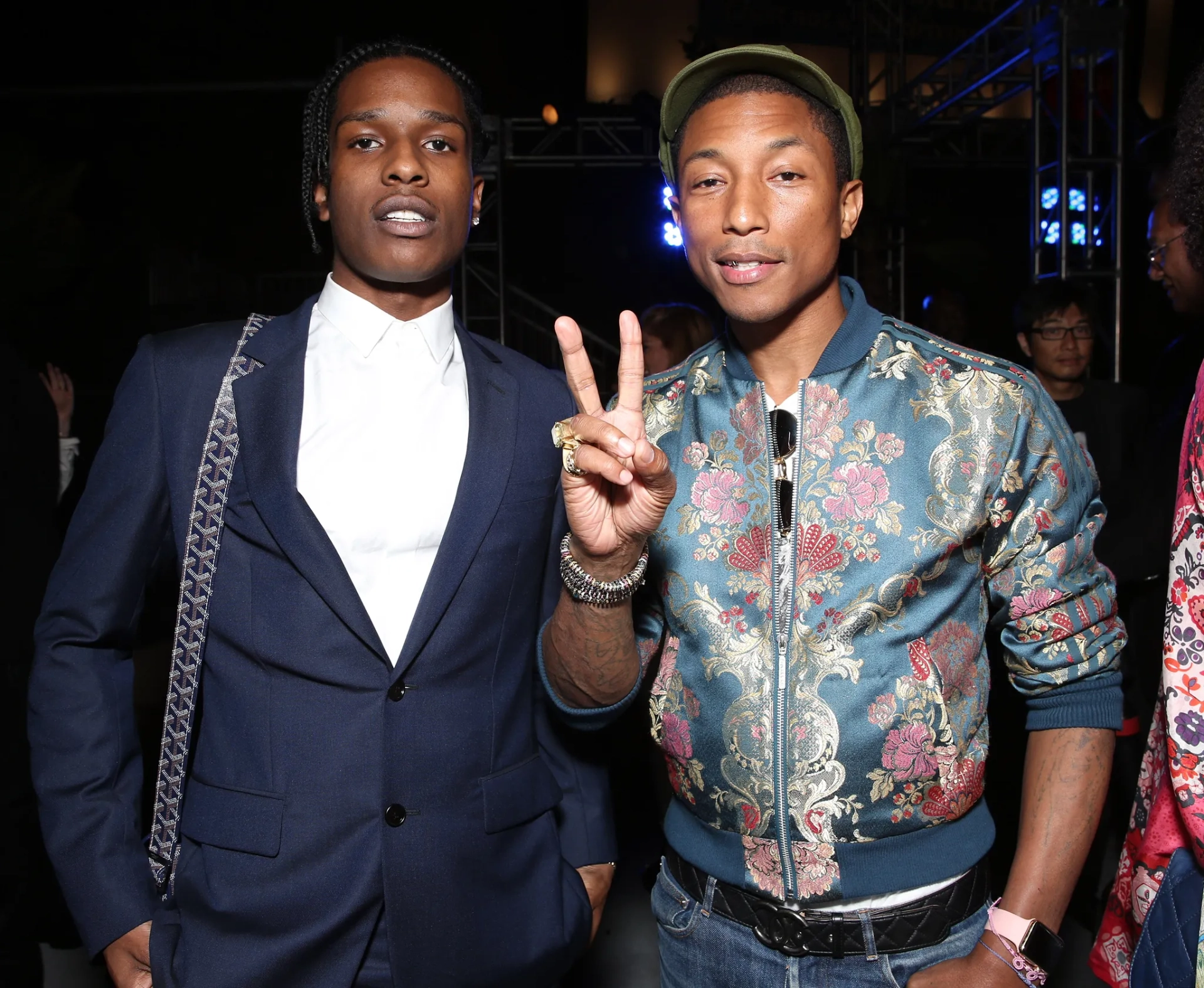 Pharrell Williams and A$AP Rocky at an event for Dope (2015)