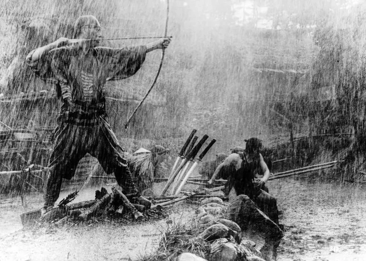 Toshirô Mifune and Takashi Shimura in Seven Samurai (1954)