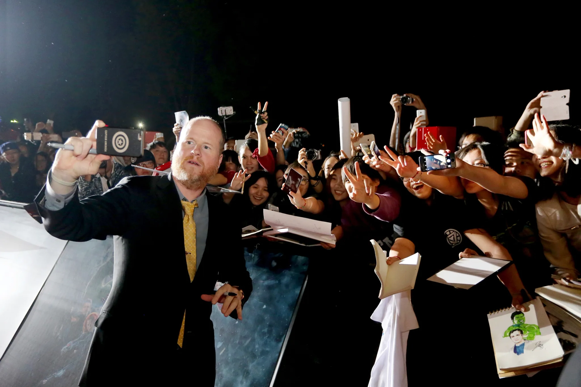 Joss Whedon at an event for Avengers: Age of Ultron (2015)