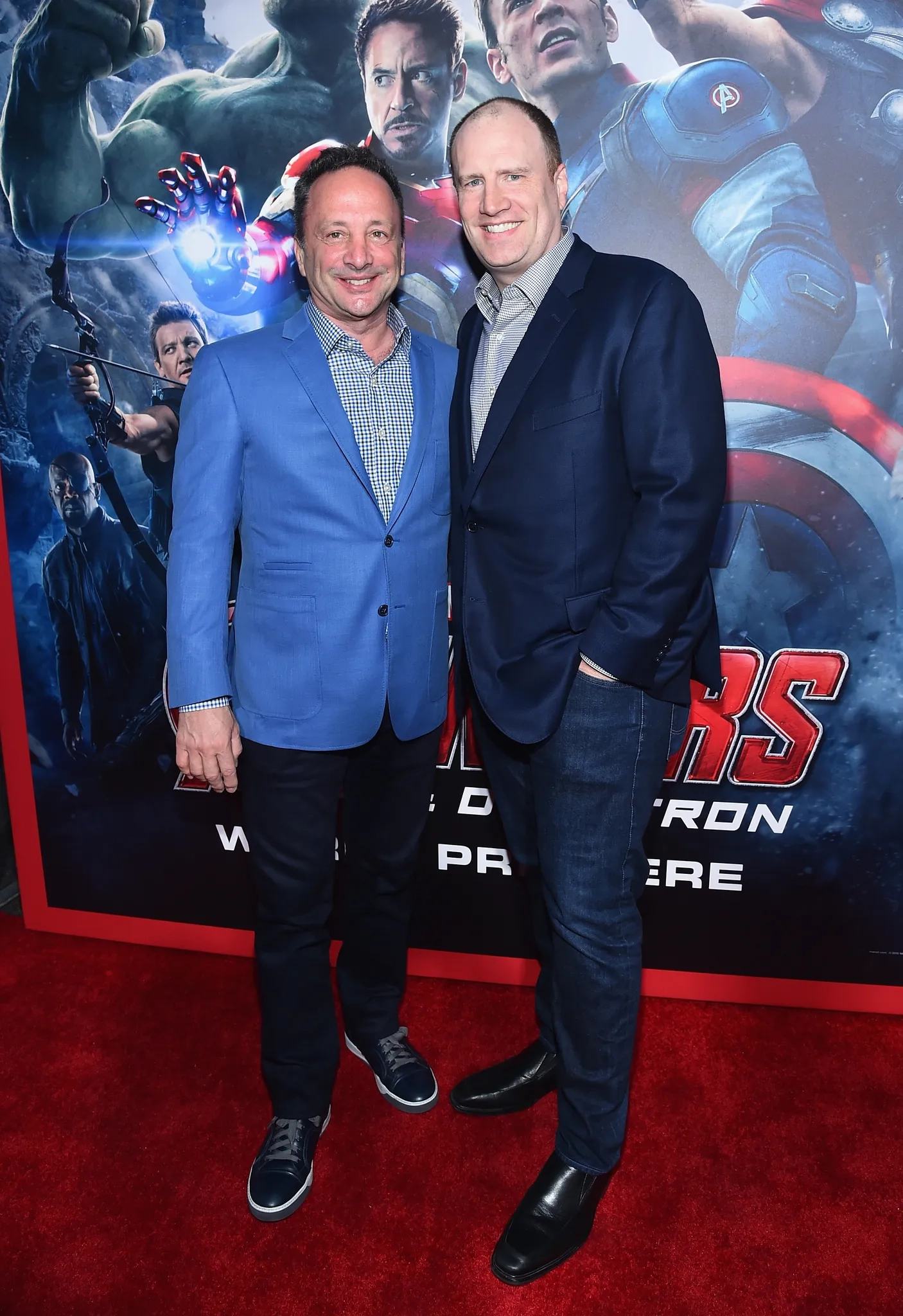 Louis D'Esposito and Kevin Feige at an event for Avengers: Age of Ultron (2015)