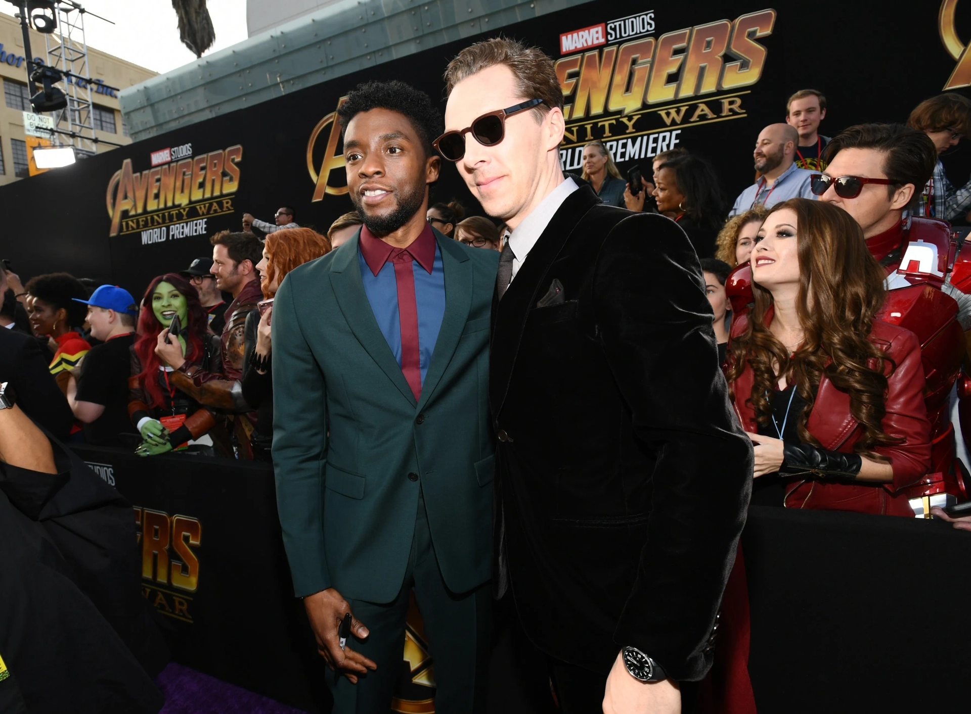 Benedict Cumberbatch and Chadwick Boseman at an event for Avengers: Infinity War (2018)