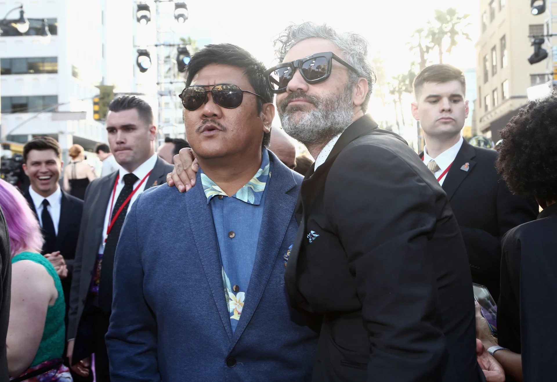 Taika Waititi and Benedict Wong at an event for Avengers: Infinity War (2018)