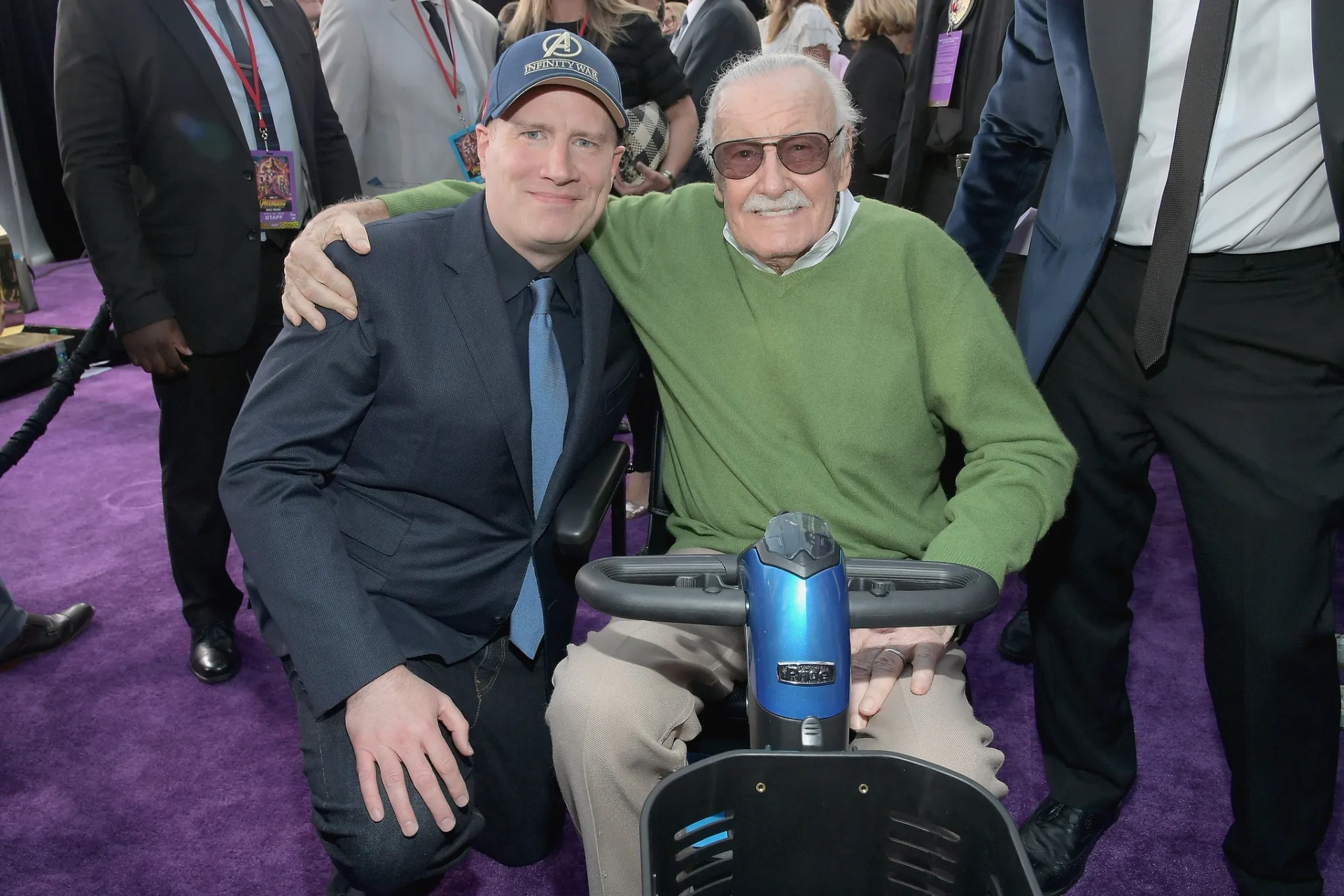 Kevin Feige and Stan Lee at an event for Avengers: Infinity War (2018)