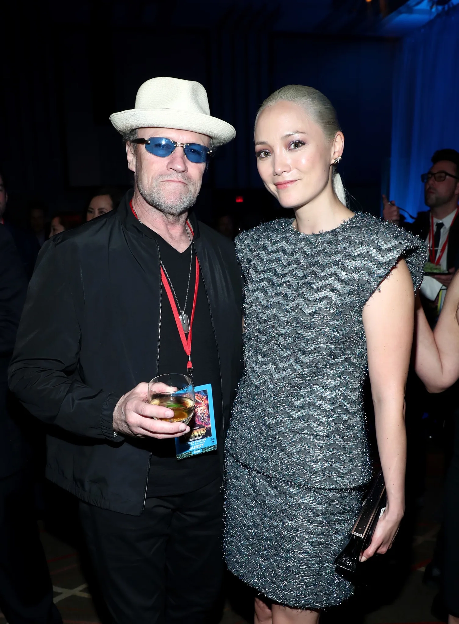 Michael Rooker and Pom Klementieff at an event for Avengers: Infinity War (2018)