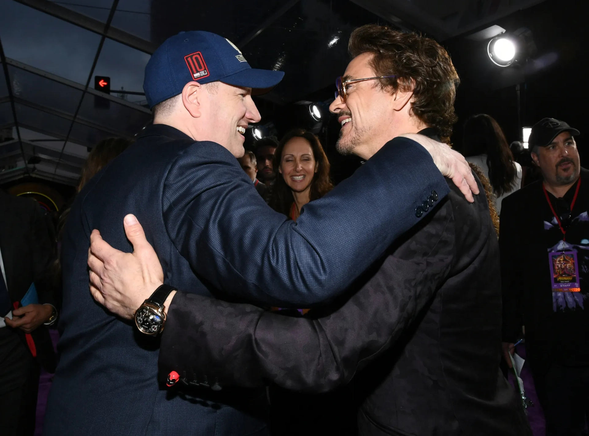 Robert Downey Jr. and Kevin Feige at an event for Avengers: Infinity War (2018)