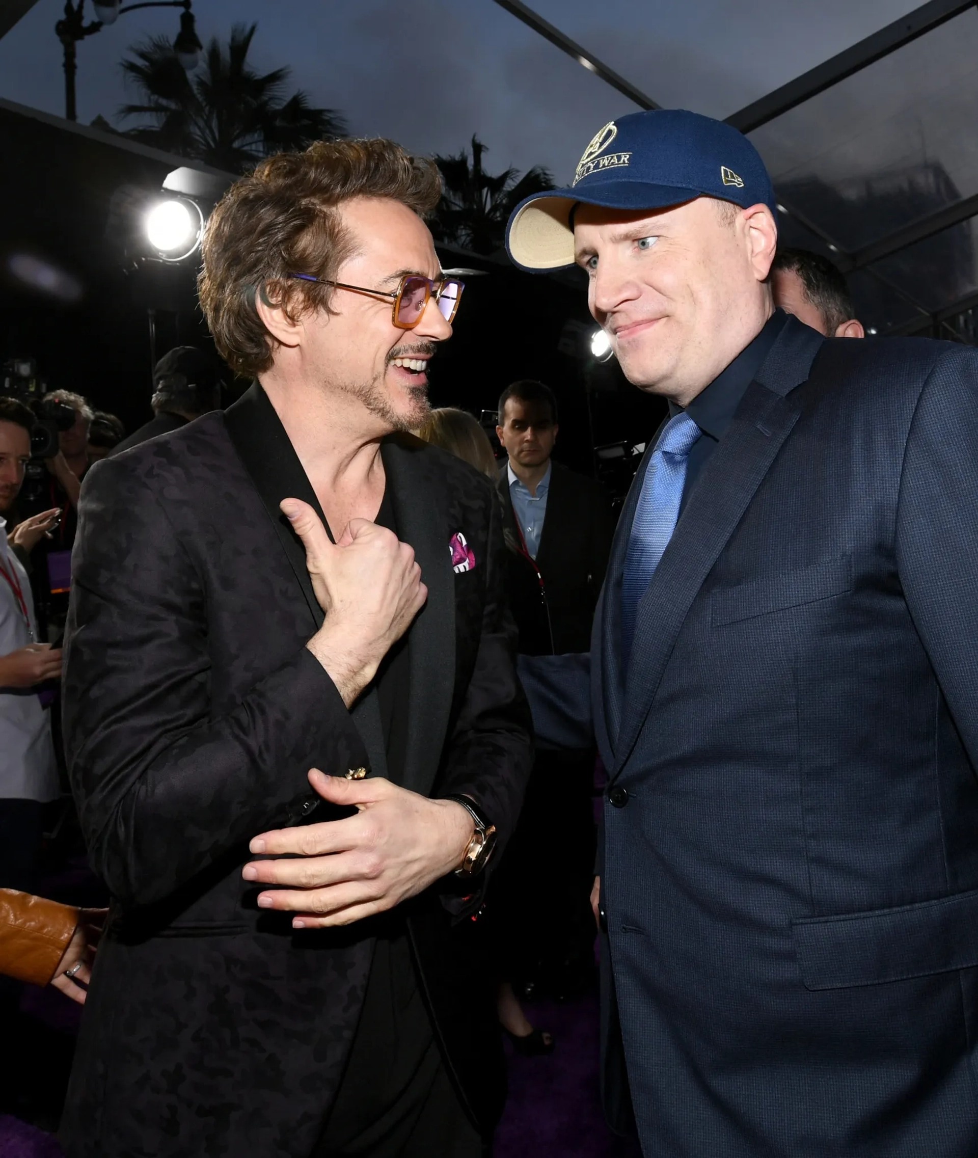 Robert Downey Jr. and Kevin Feige at an event for Avengers: Infinity War (2018)