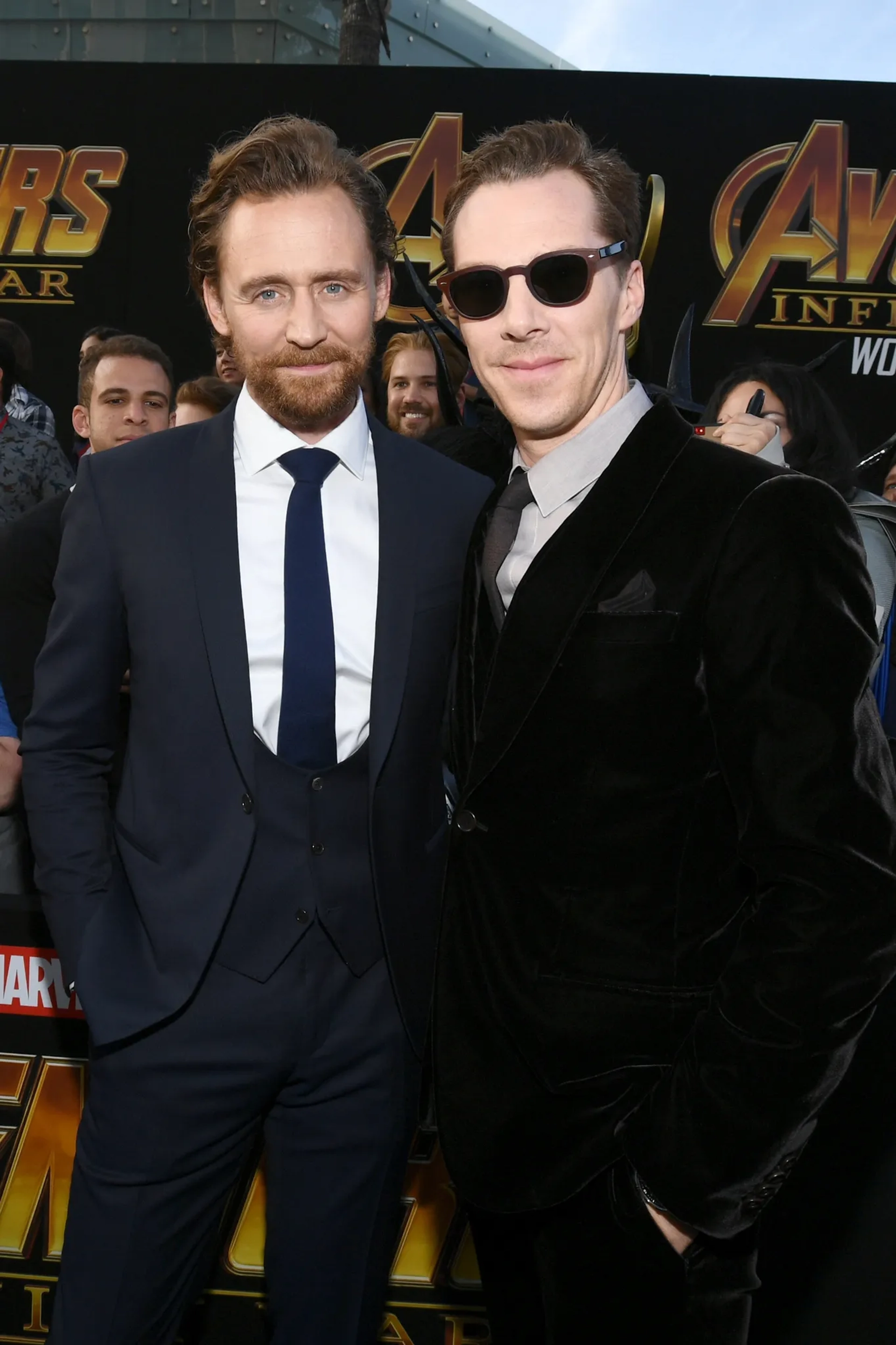 Tom Hiddleston and Benedict Cumberbatch at an event for Avengers: Infinity War (2018)