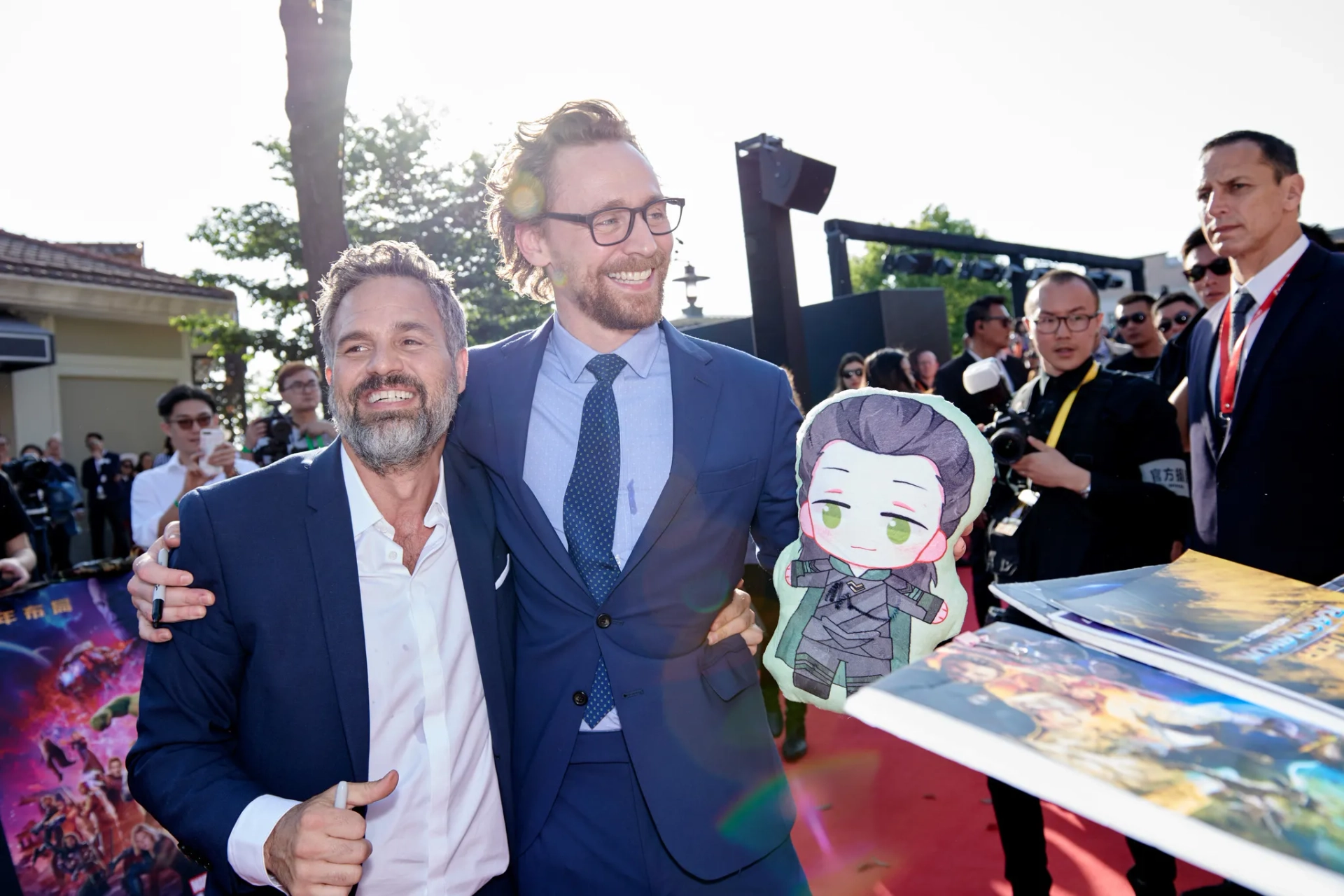 Mark Ruffalo and Tom Hiddleston at an event for Avengers: Infinity War (2018)