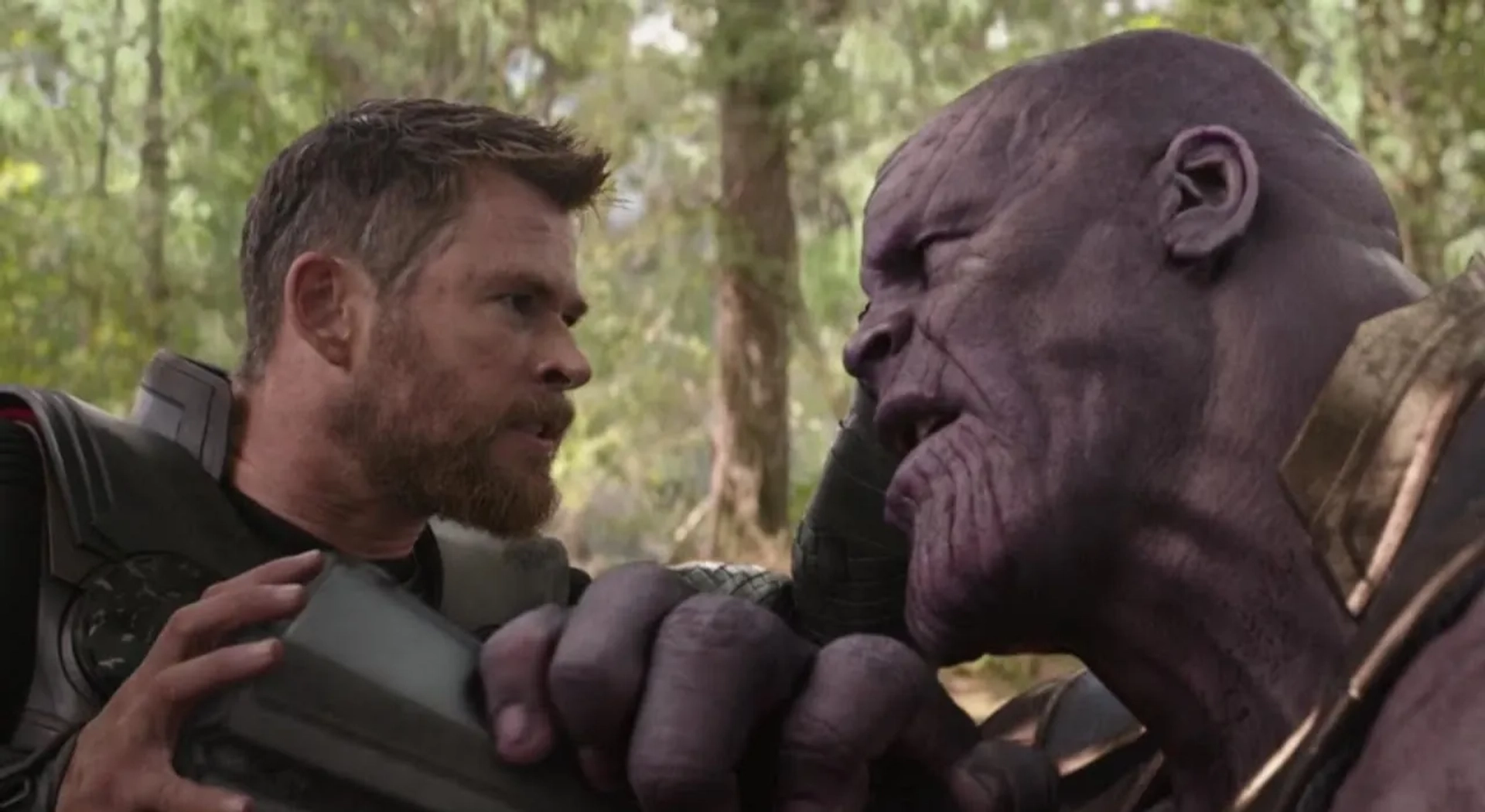 Josh Brolin and Chris Hemsworth in Avengers: Infinity War (2018)