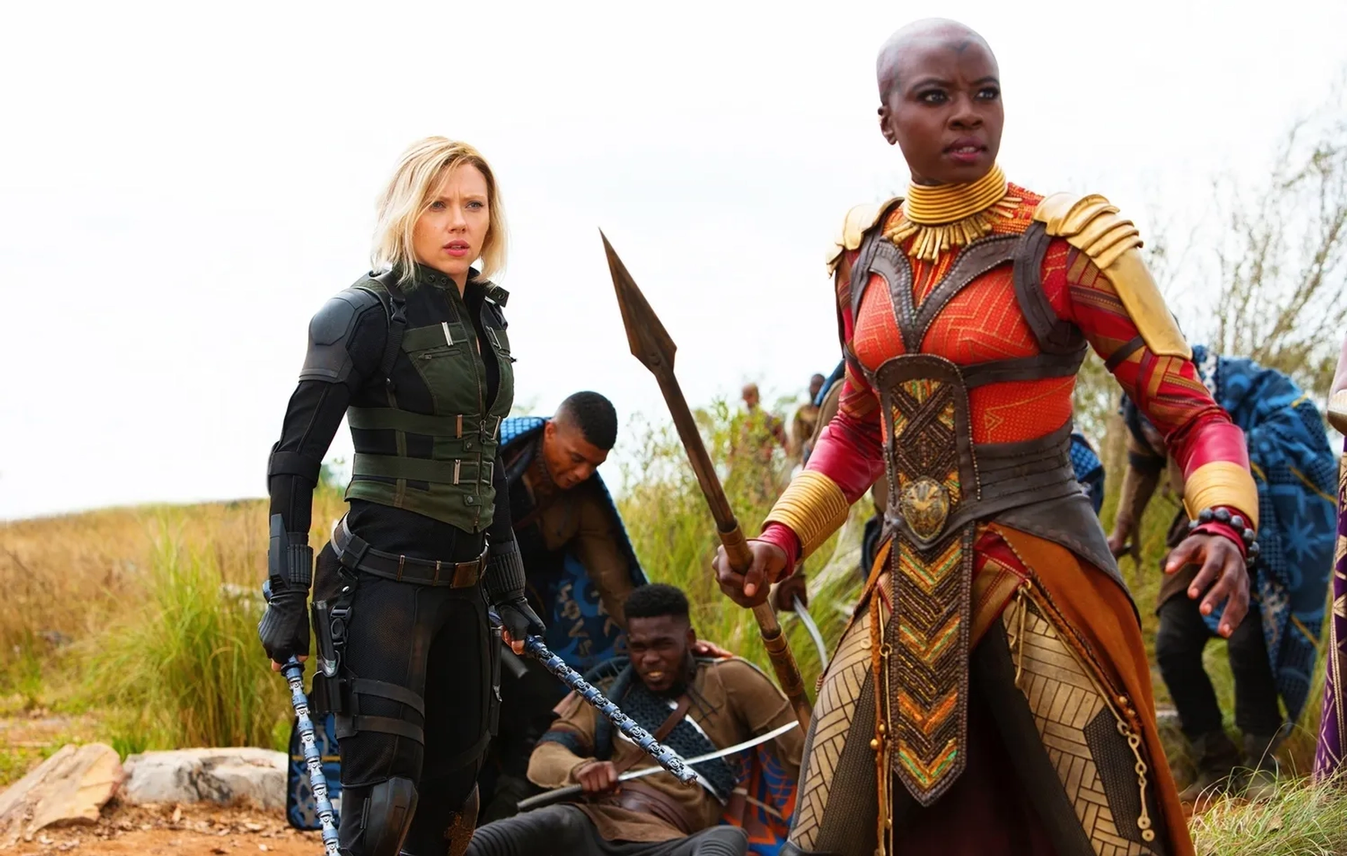 Scarlett Johansson and Danai Gurira in Avengers: Infinity War (2018)