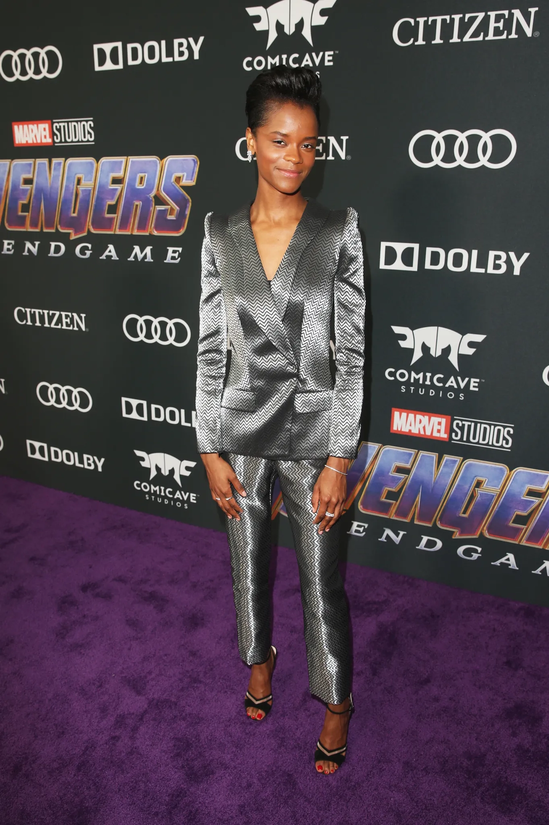 Letitia Wright at an event for Avengers: Endgame (2019)