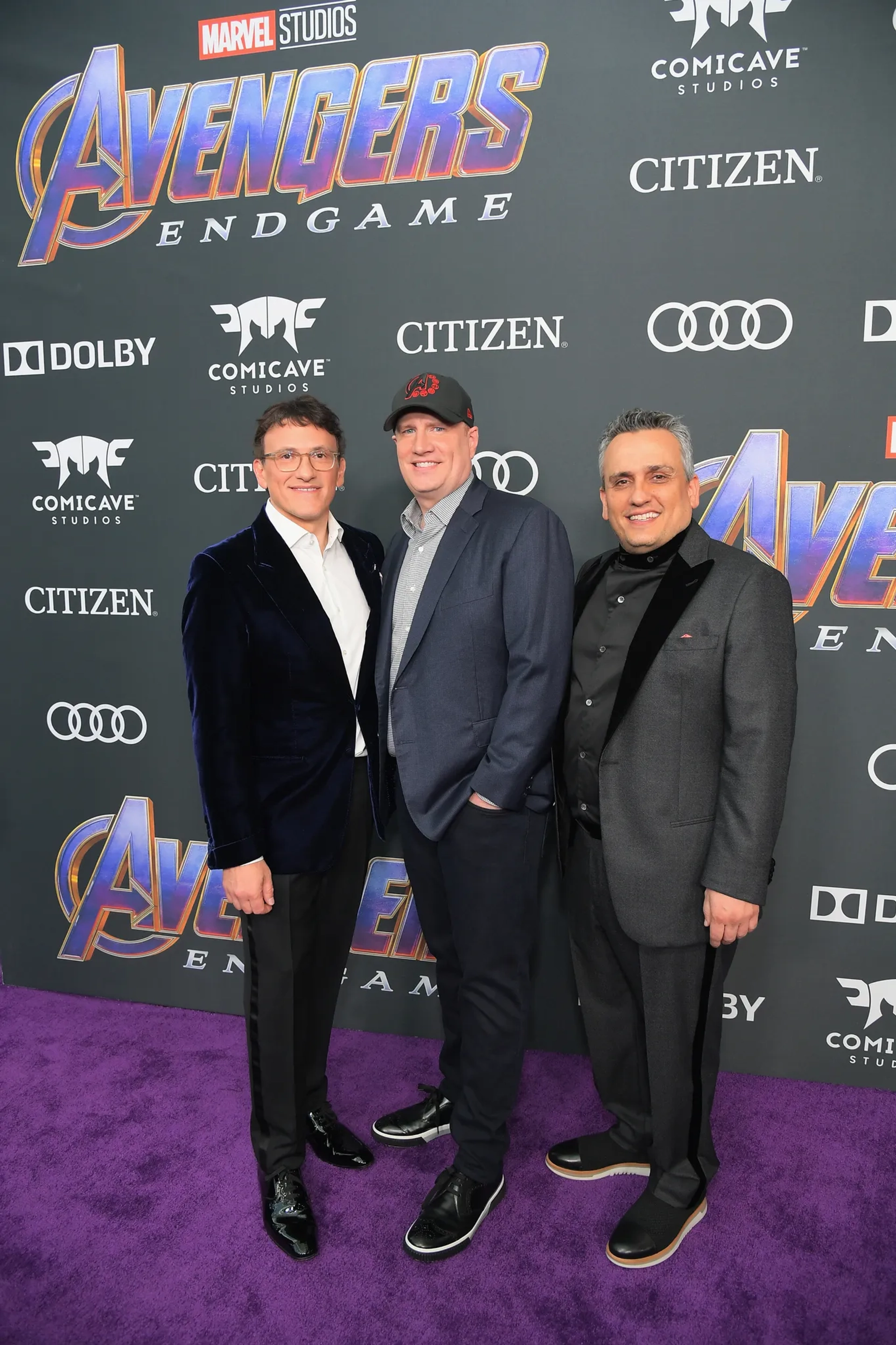 Kevin Feige, Anthony Russo, and Joe Russo at an event for Avengers: Endgame (2019)