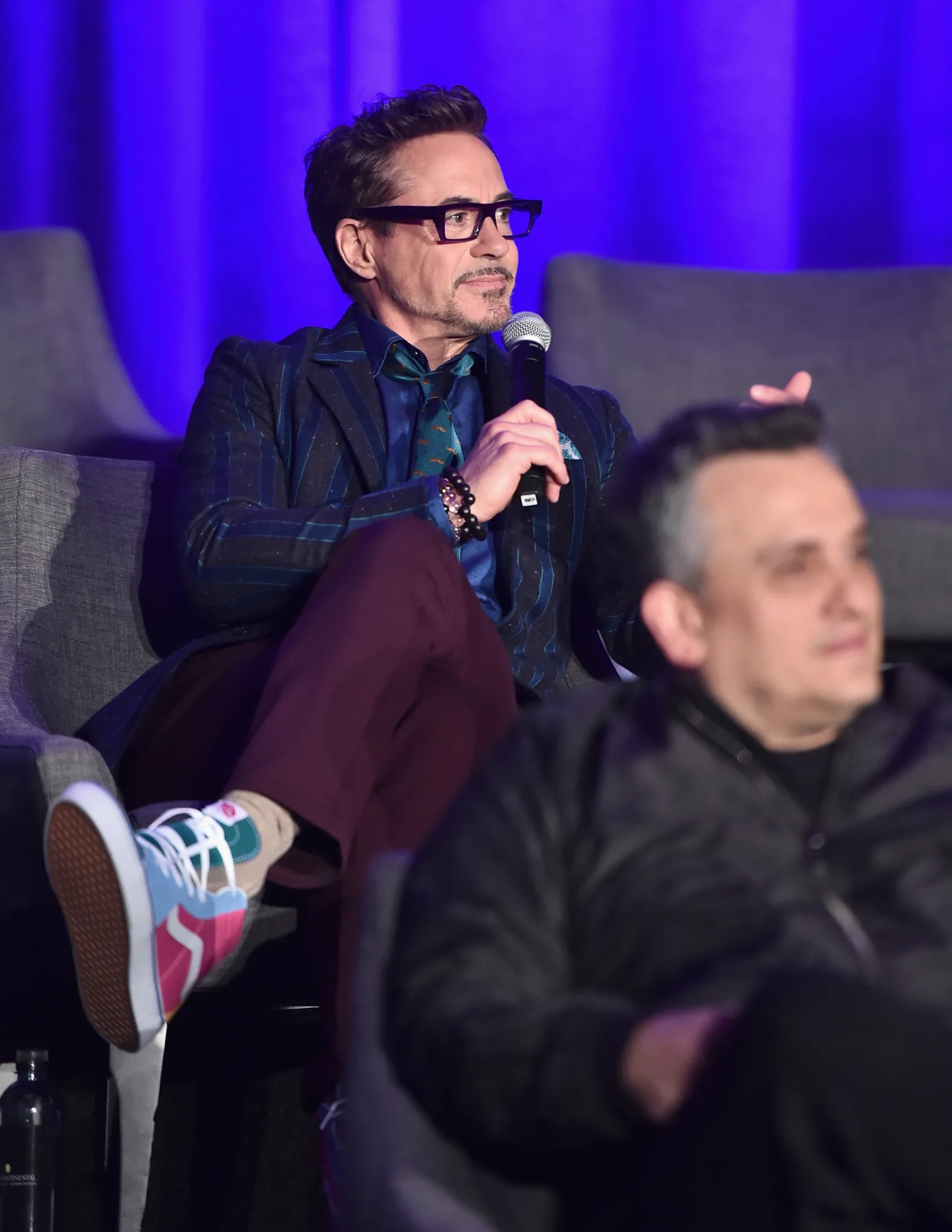 Robert Downey Jr. and Joe Russo at an event for Avengers: Endgame (2019)