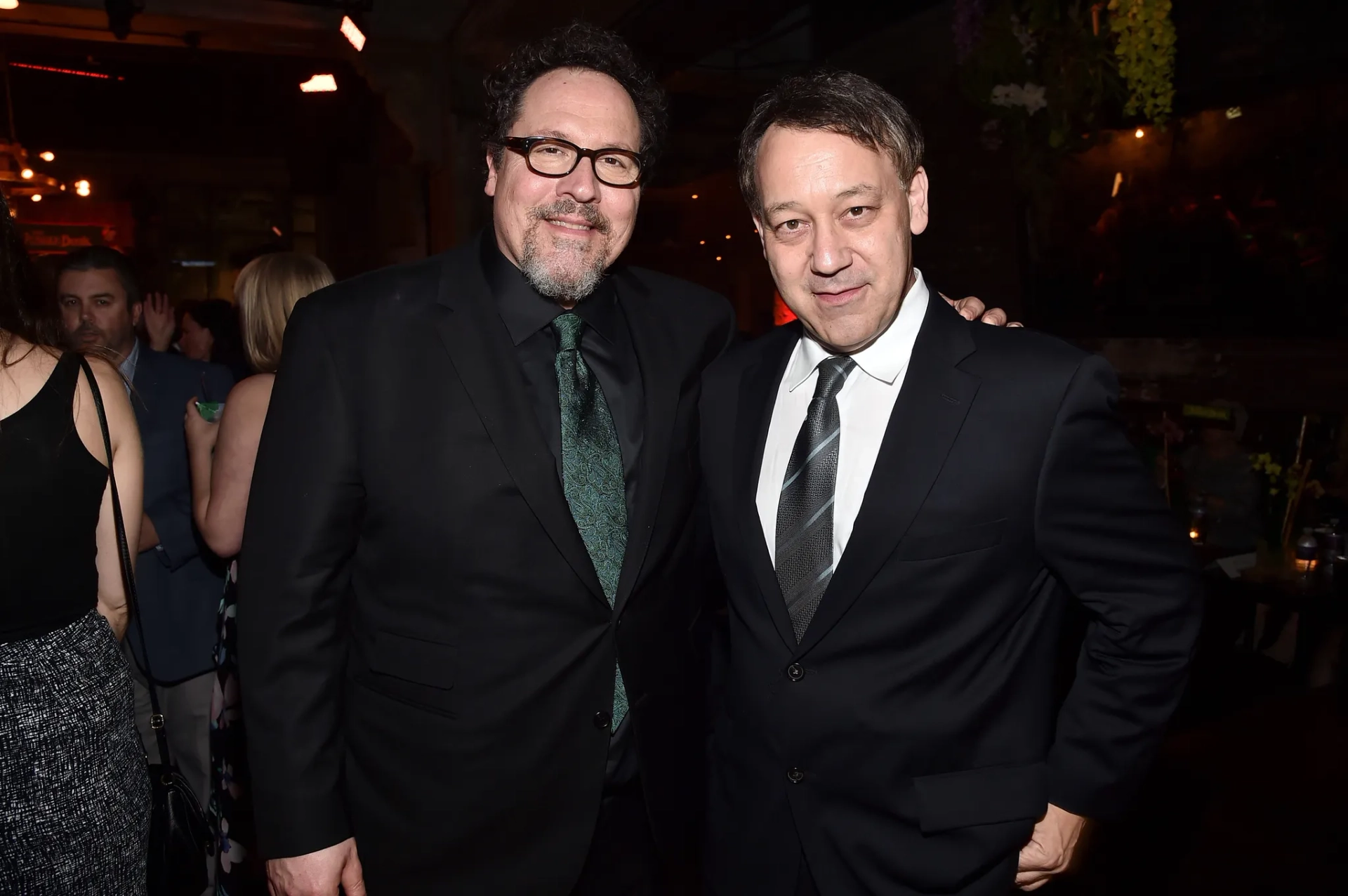 Sam Raimi and Jon Favreau at an event for The Jungle Book (2016)