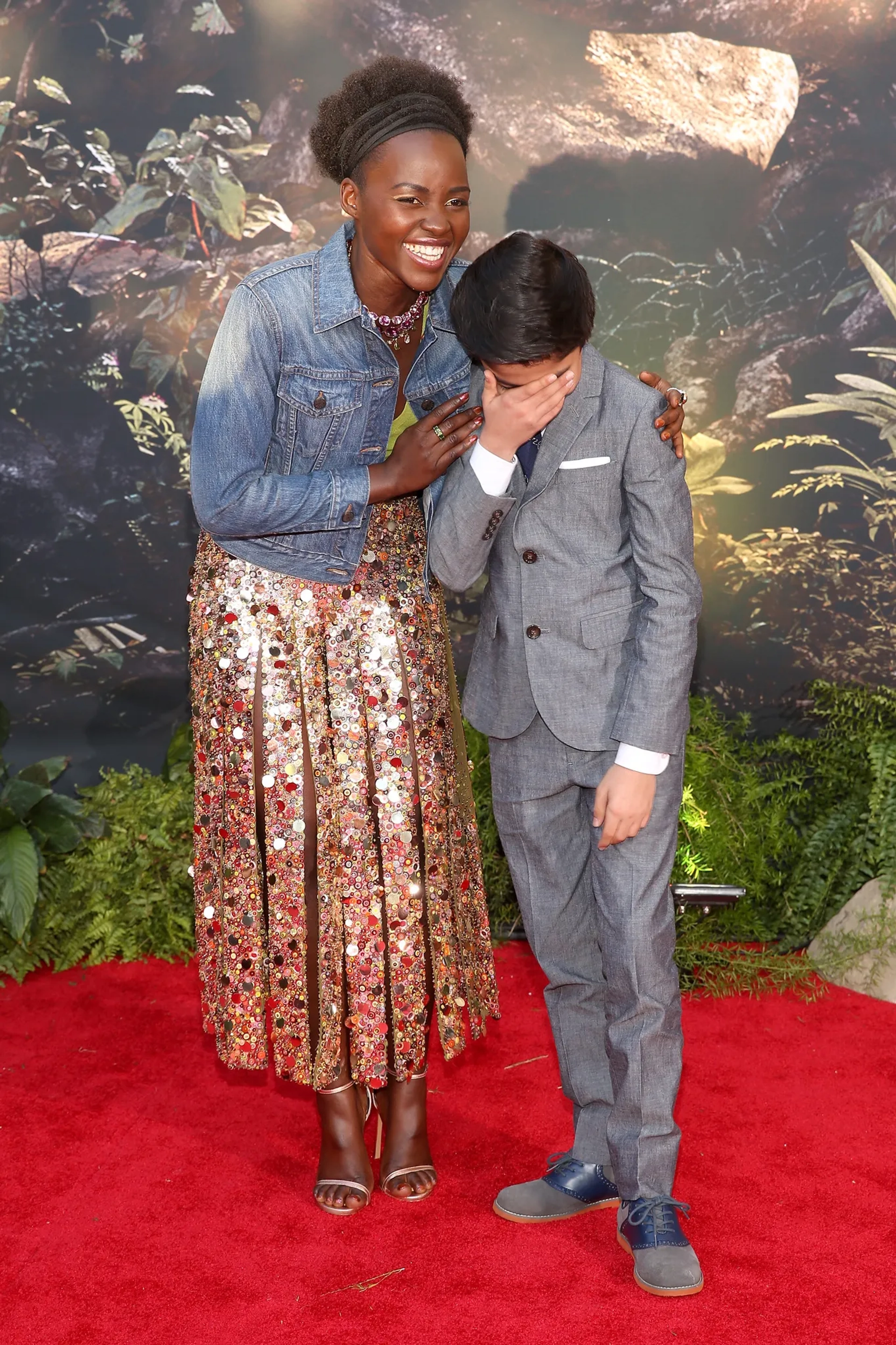 Lupita Nyong'o and Neel Sethi at an event for The Jungle Book (2016)