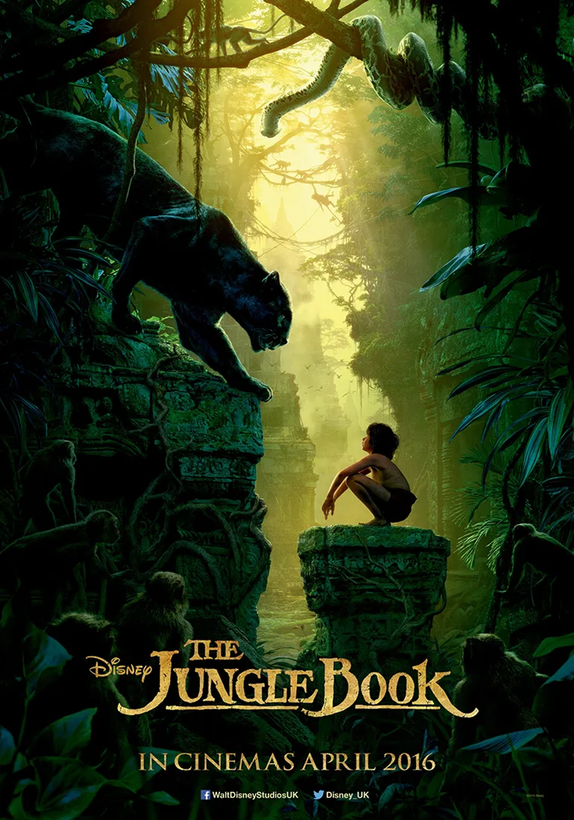 Ben Kingsley, Scarlett Johansson, and Neel Sethi in The Jungle Book (2016)