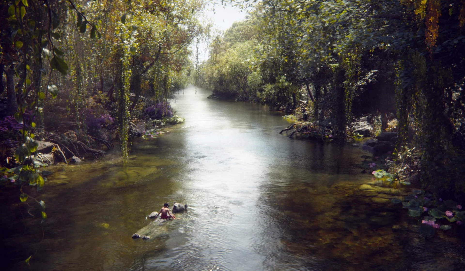 Bill Murray and Neel Sethi in The Jungle Book (2016)