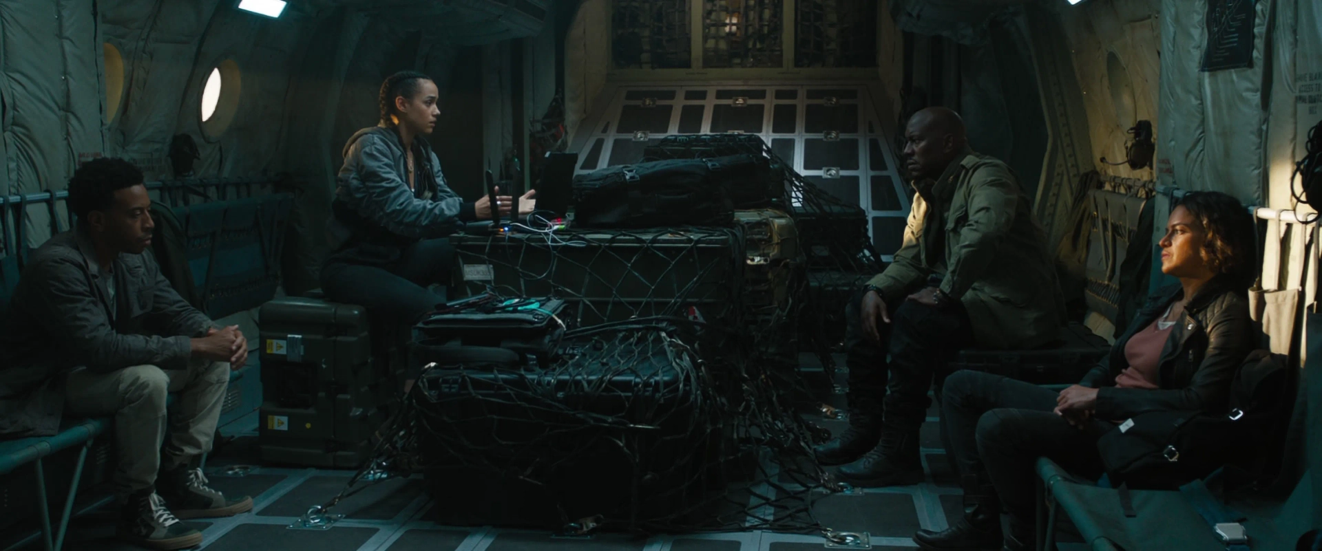 Ludacris, Michelle Rodriguez, Tyrese Gibson, and Nathalie Emmanuel in F9: The Fast Saga (2021)