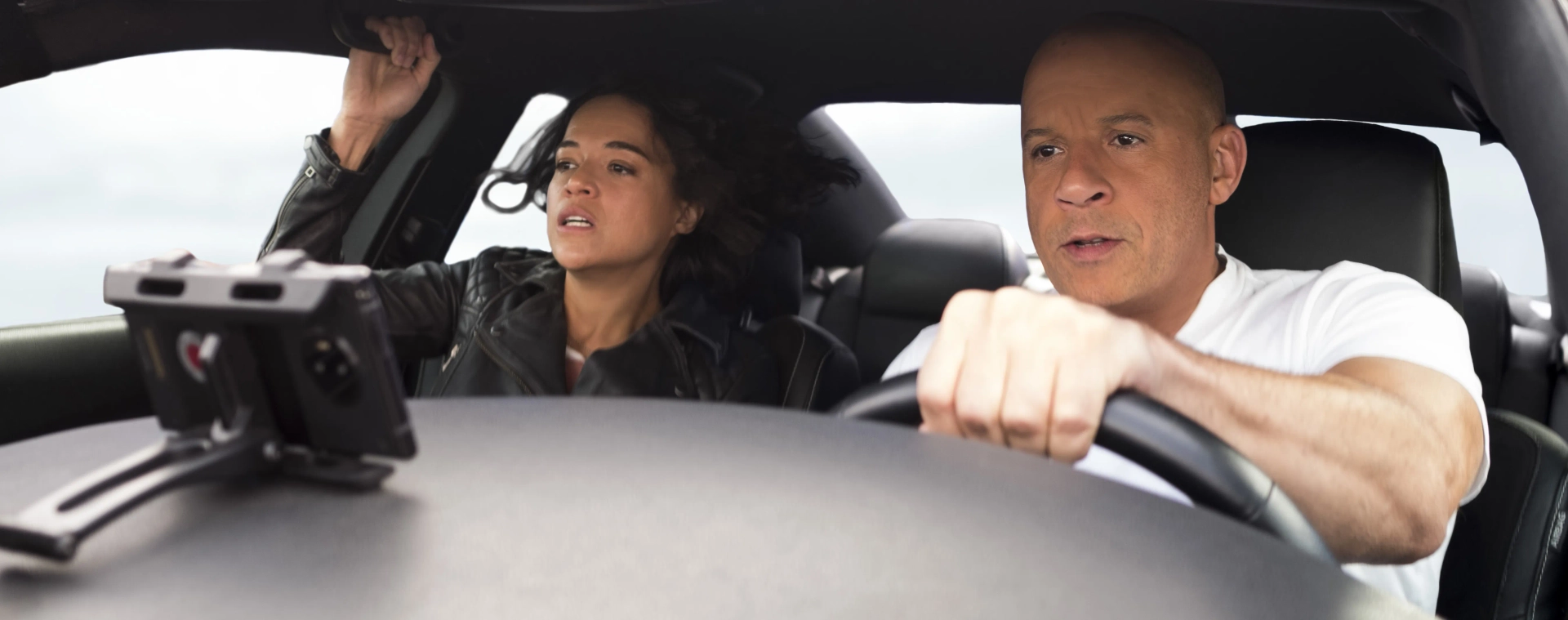 Vin Diesel and Michelle Rodriguez in F9: The Fast Saga (2021)
