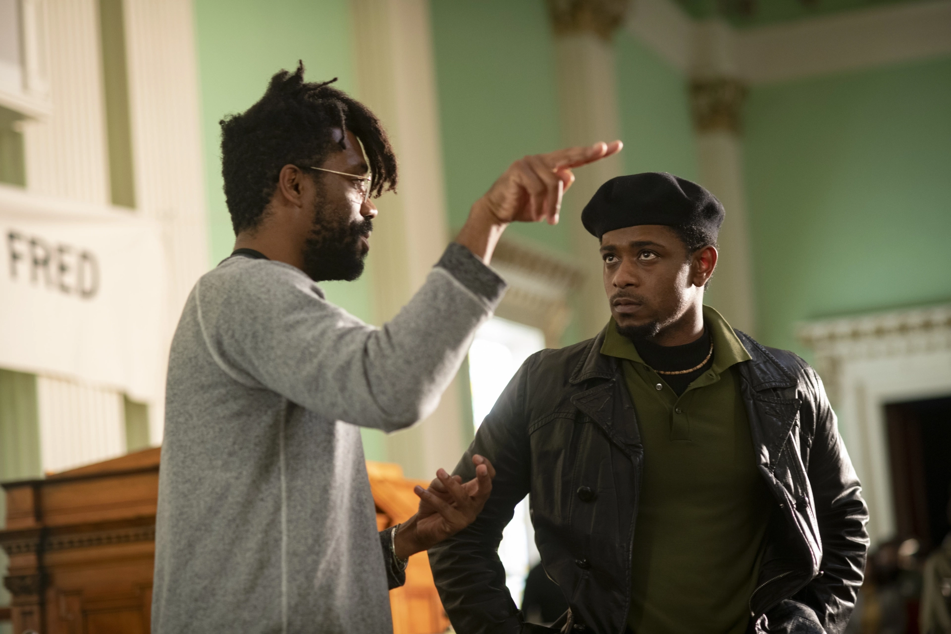 LaKeith Stanfield and Shaka King in Judas and the Black Messiah (2021)