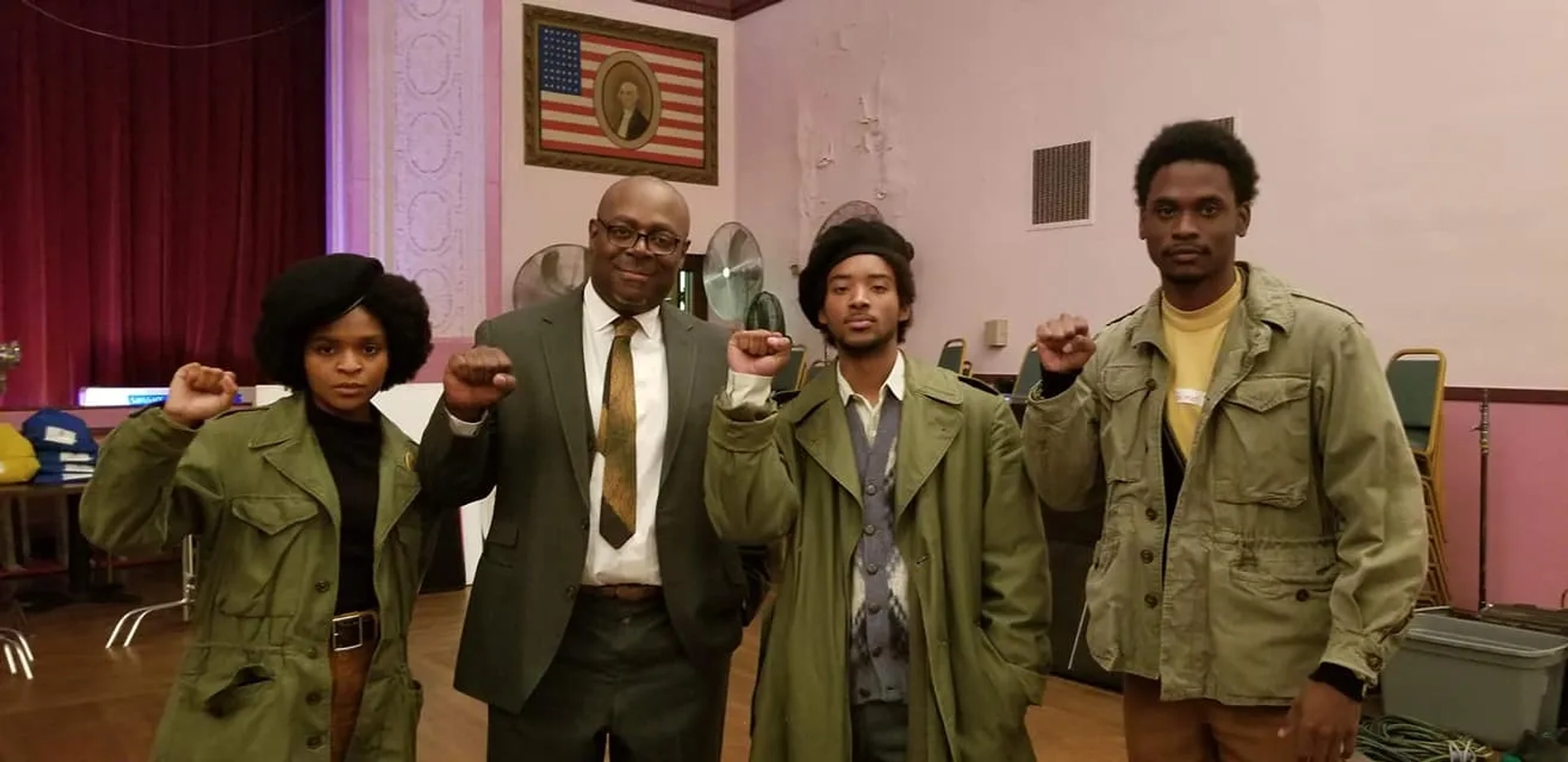 John D. Garland, Jermaine Fowler, and Algee Smith in Judas and the Black Messiah (2021)