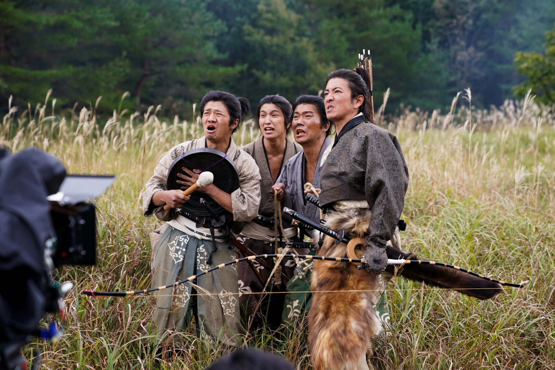 Takuya Kimura, Reini, Masato Wada, and Tsutomu Takahashi in The Legend & Butterfly (2023)