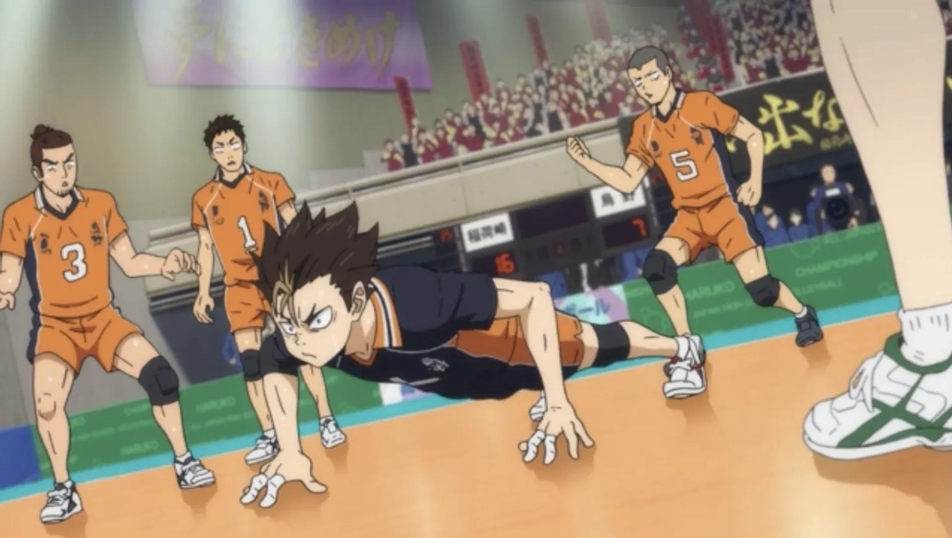 Yu Hayashi, Satoshi Hino, Nobuhiko Okamoto, and Yoshimasa Hosoya in Haikyu!!: The Ultimate Challengers (2020)