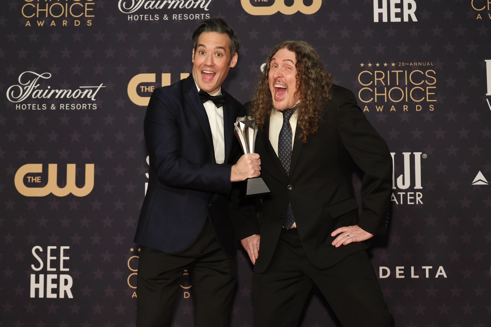 'Weird Al' Yankovic and Eric Appel at an event for Weird: The Al Yankovic Story (2022)