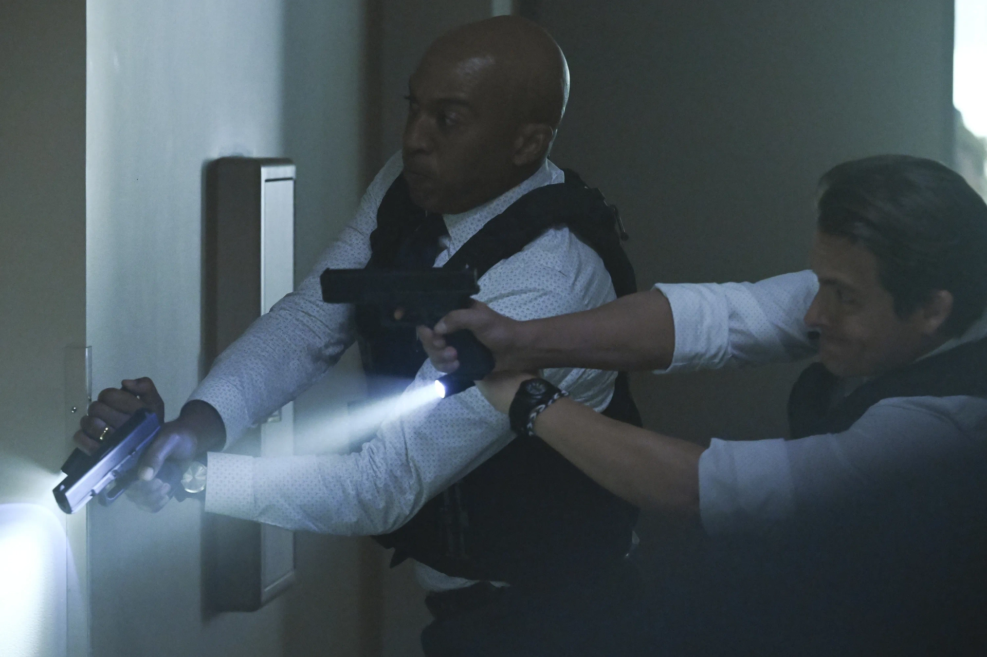 James Lesure and Kevin Zegers in The Rookie: Feds (2022)