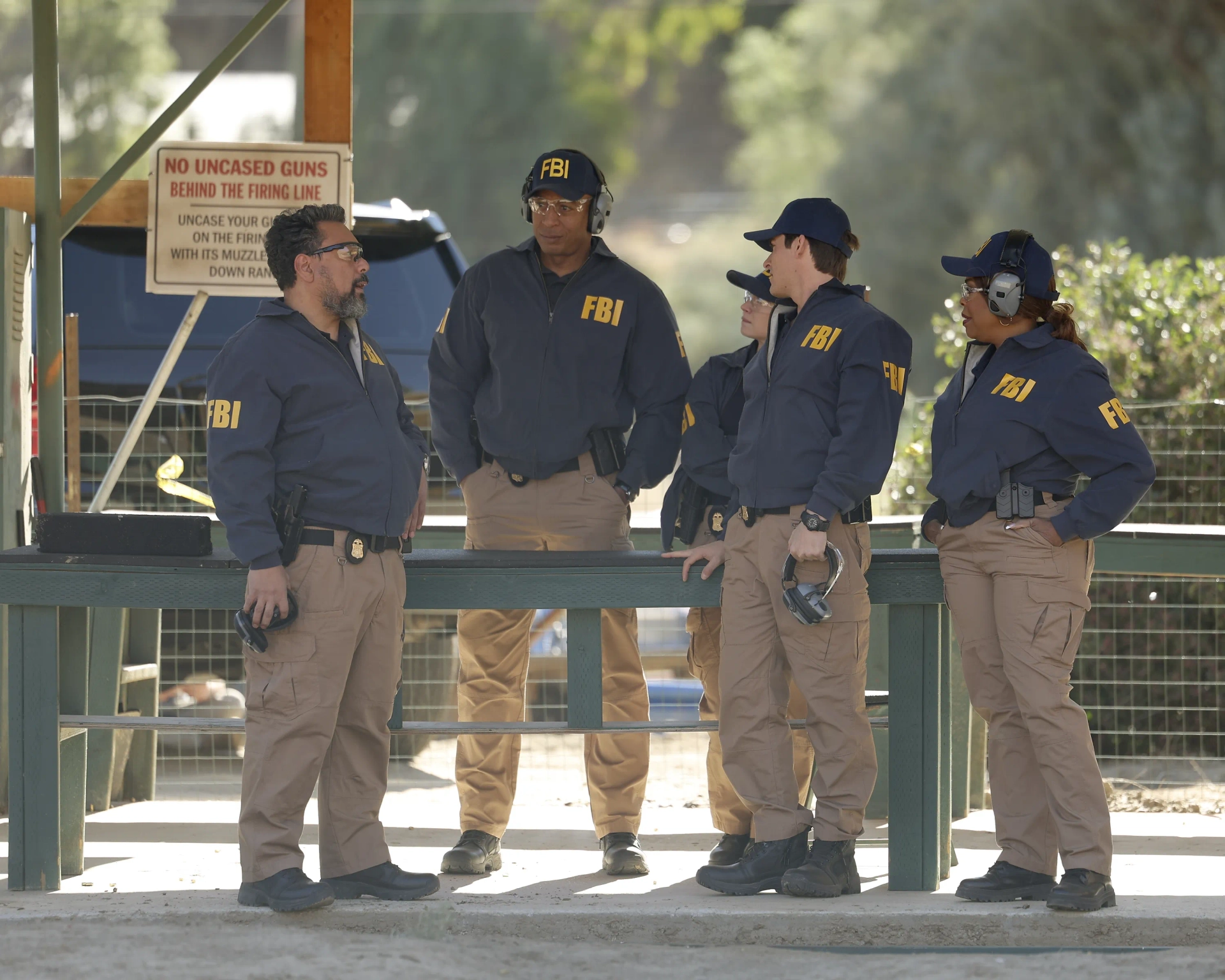 James Lesure, Niecy Nash, Felix Solis, Kevin Zegers, and Britt Robertson in The Rookie: Feds (2022)