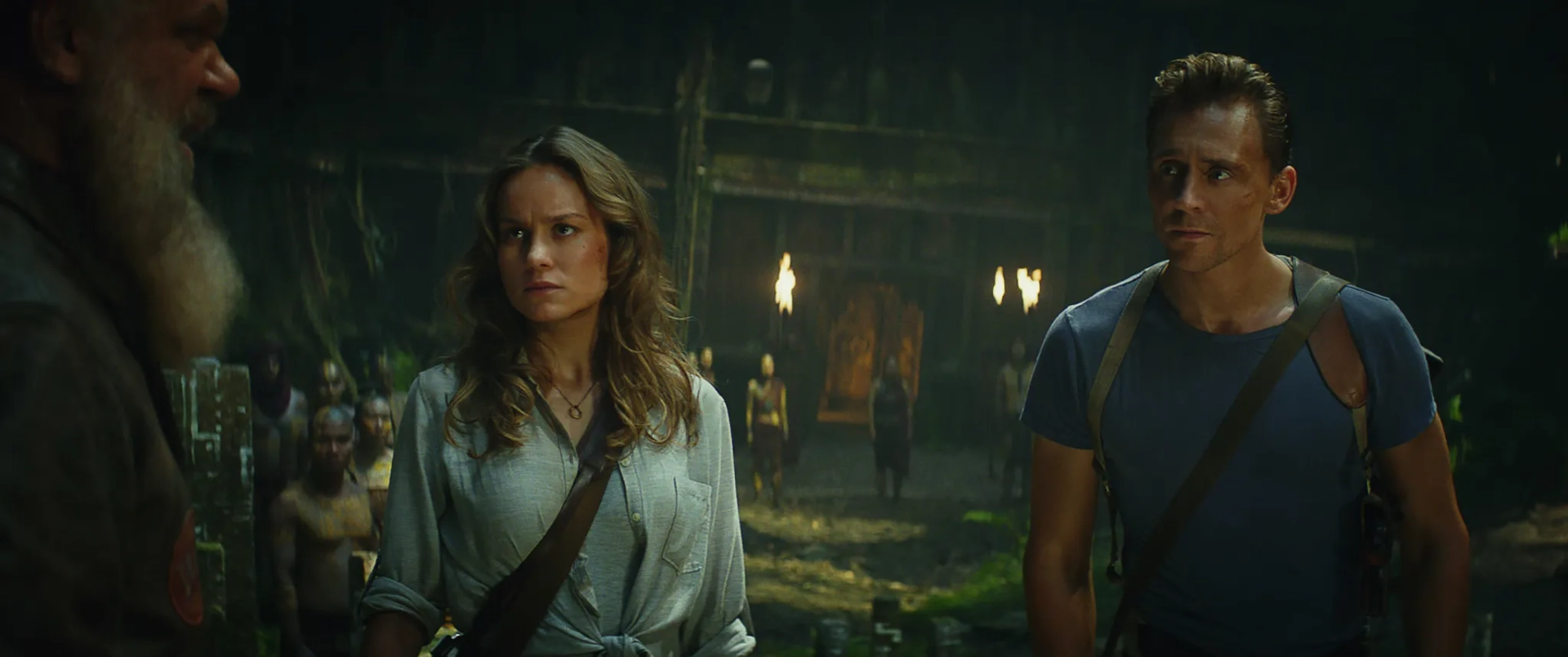 John C. Reilly, Brie Larson, and Tom Hiddleston in Kong: Skull Island (2017)